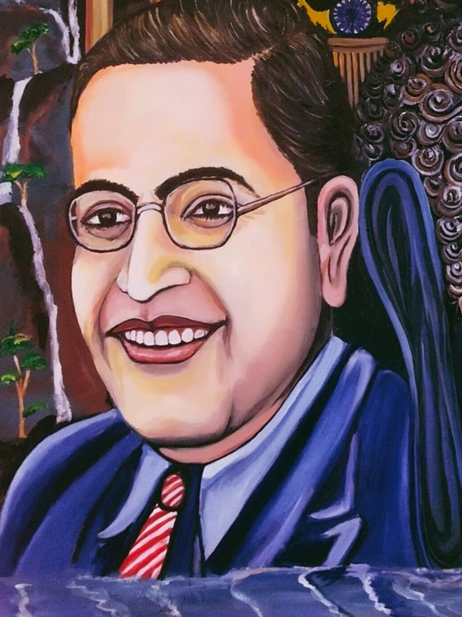1500x2000 Dr. B. R. Ambedkar With Gautam Buddha. Oil On Canvas. By Devidas Bagade. Exotic India Art