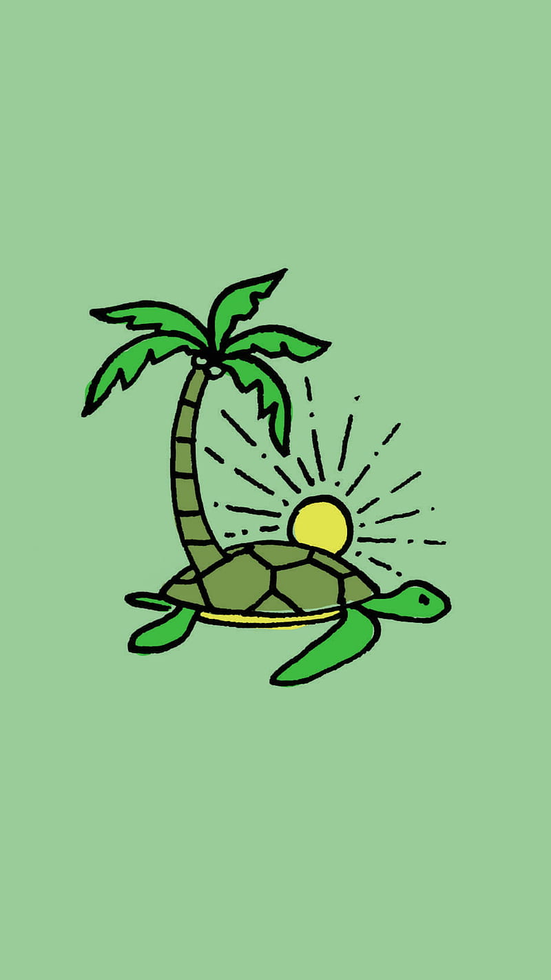 800x1422 Lazy turtle, animated, drawing, HD phone wallpaper