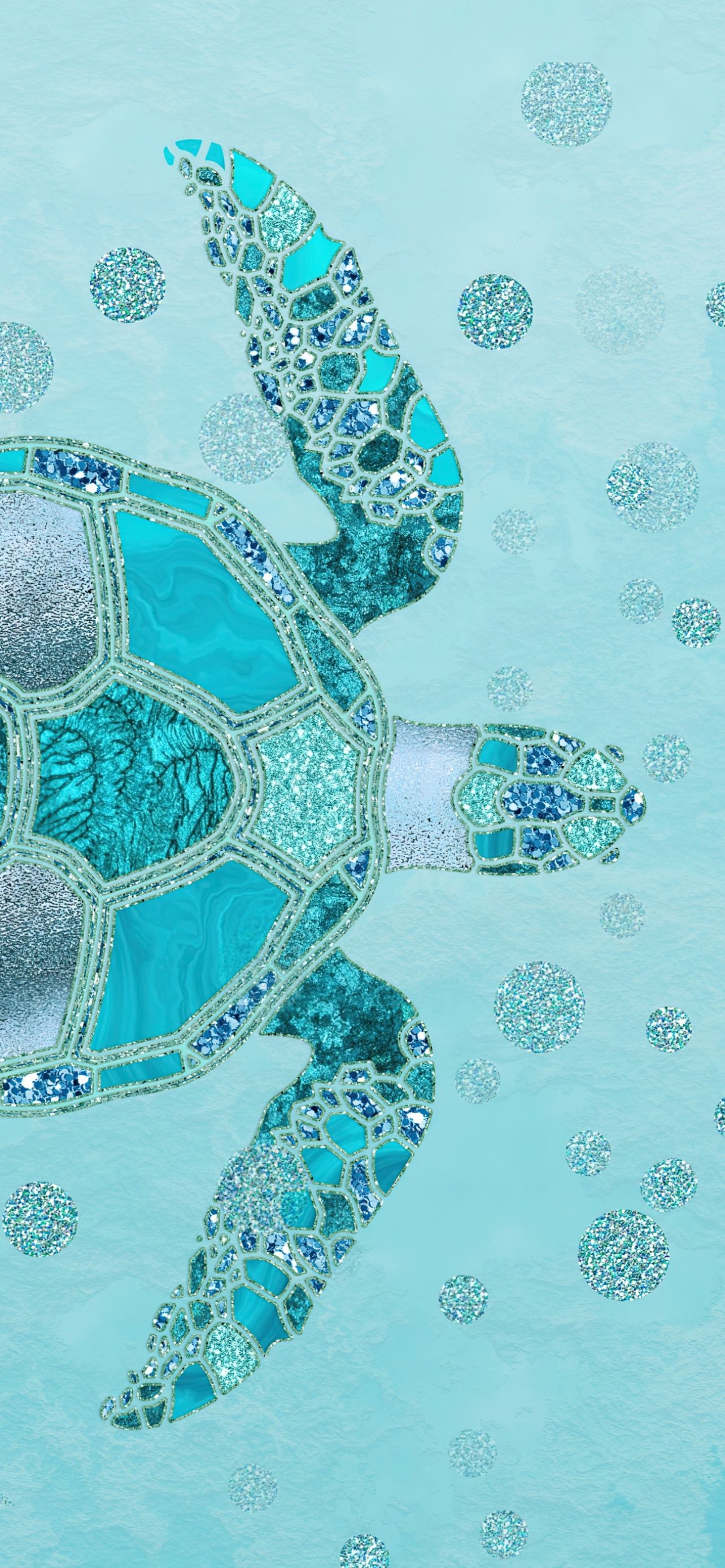 1284x2778 Turtle Turquoise Artwork