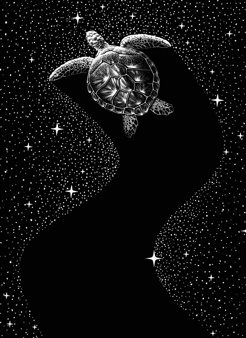 946x1300 Poster Starry Turtle, Aliriza Cakir. Wall Art 1 FREE