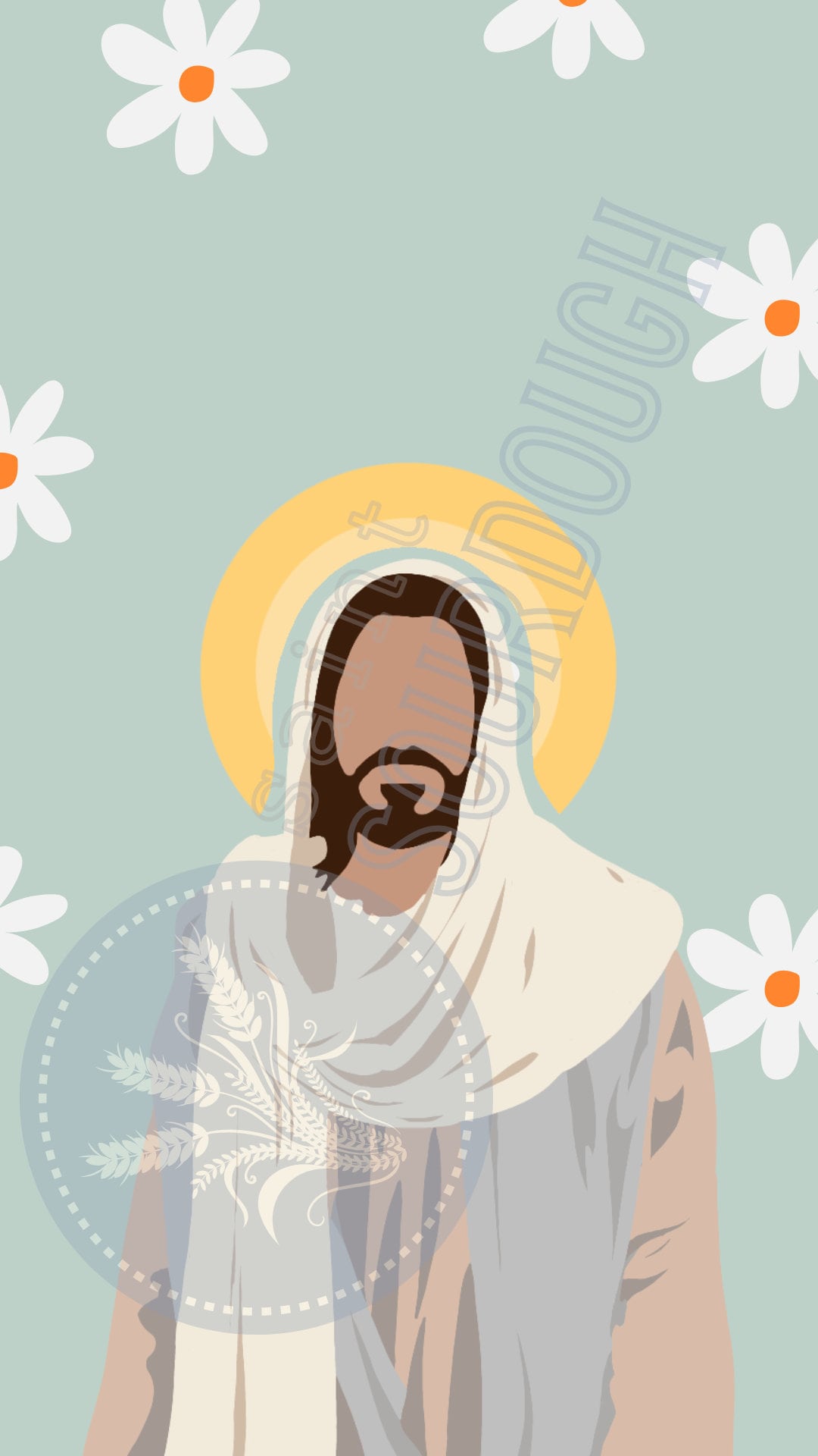 1080x1920 Jesus Phone Wallpaper Christian Minimalist Digital Download Gen Z Feminine Cute Girly Floral Pastel Retro