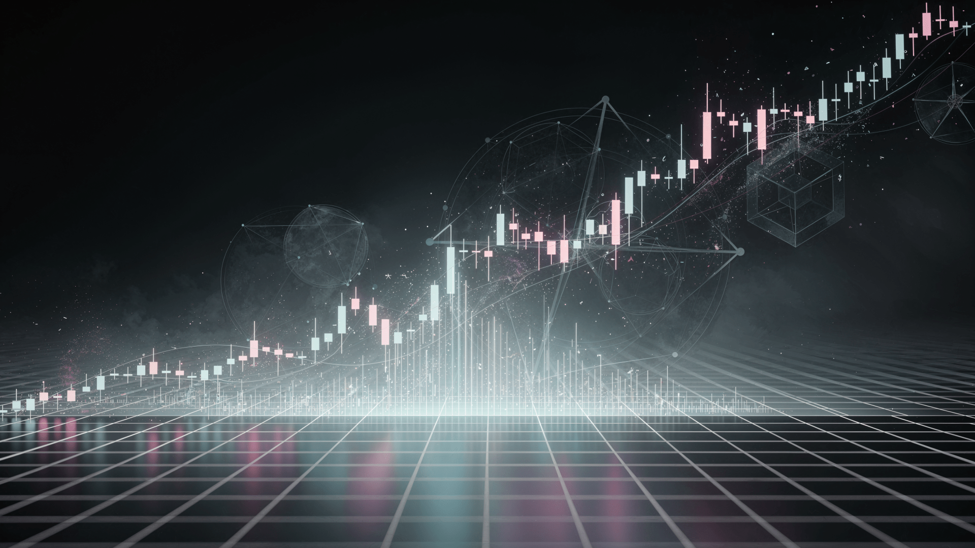 1920x1080 4K Market Ascend: Neon Stock Chart Wallpaper