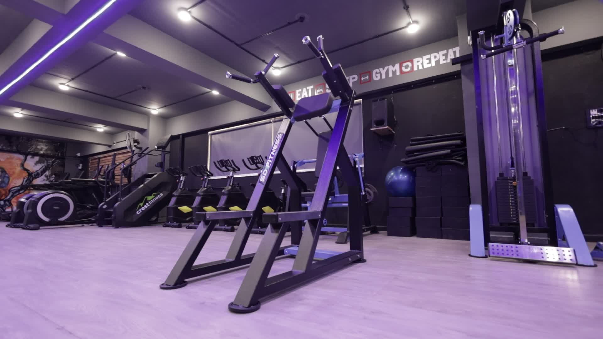 1920x1080 Modern Gym Interior with Equipment Setup