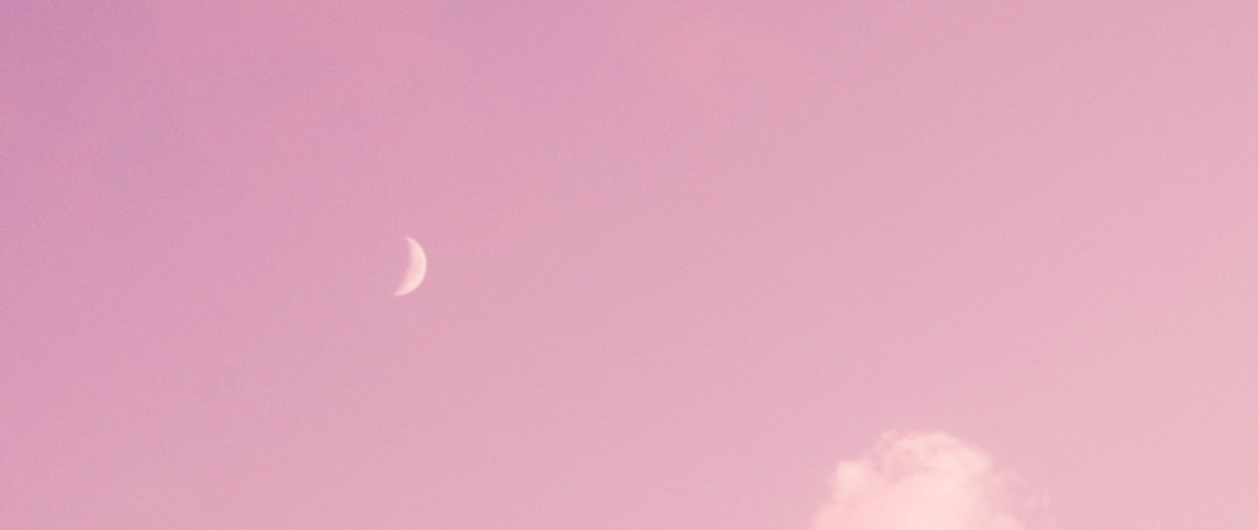2560x1080 Download wallpaper 2560x1080 moon, pink, clouds, sky dual wide 1080p HD background