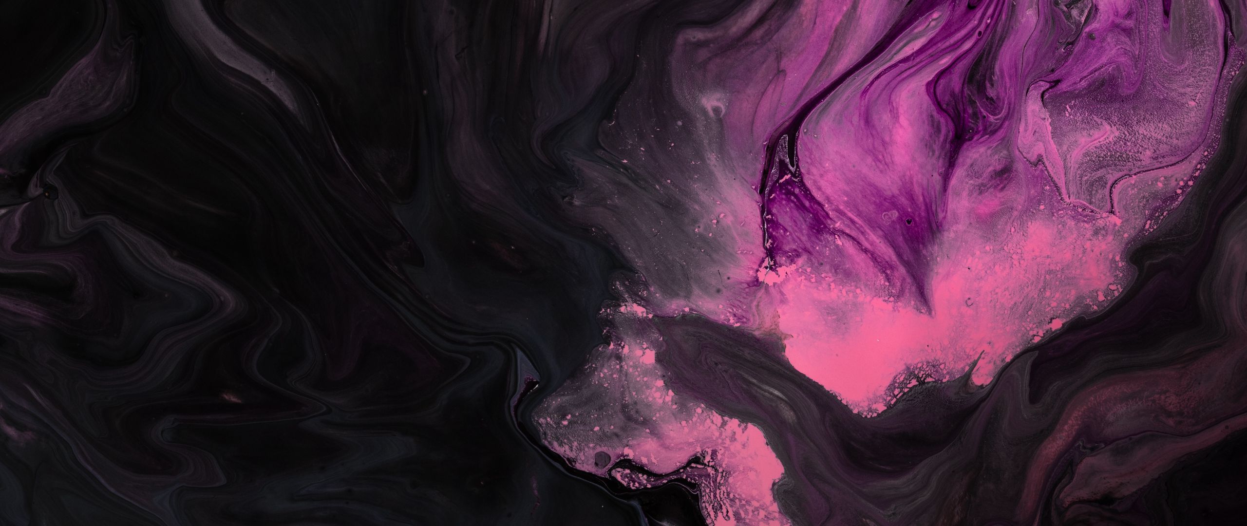 2560x1080 Download wallpaper 2560x1080 paint, stains, pink, black, liquid dual wide 1080p HD background