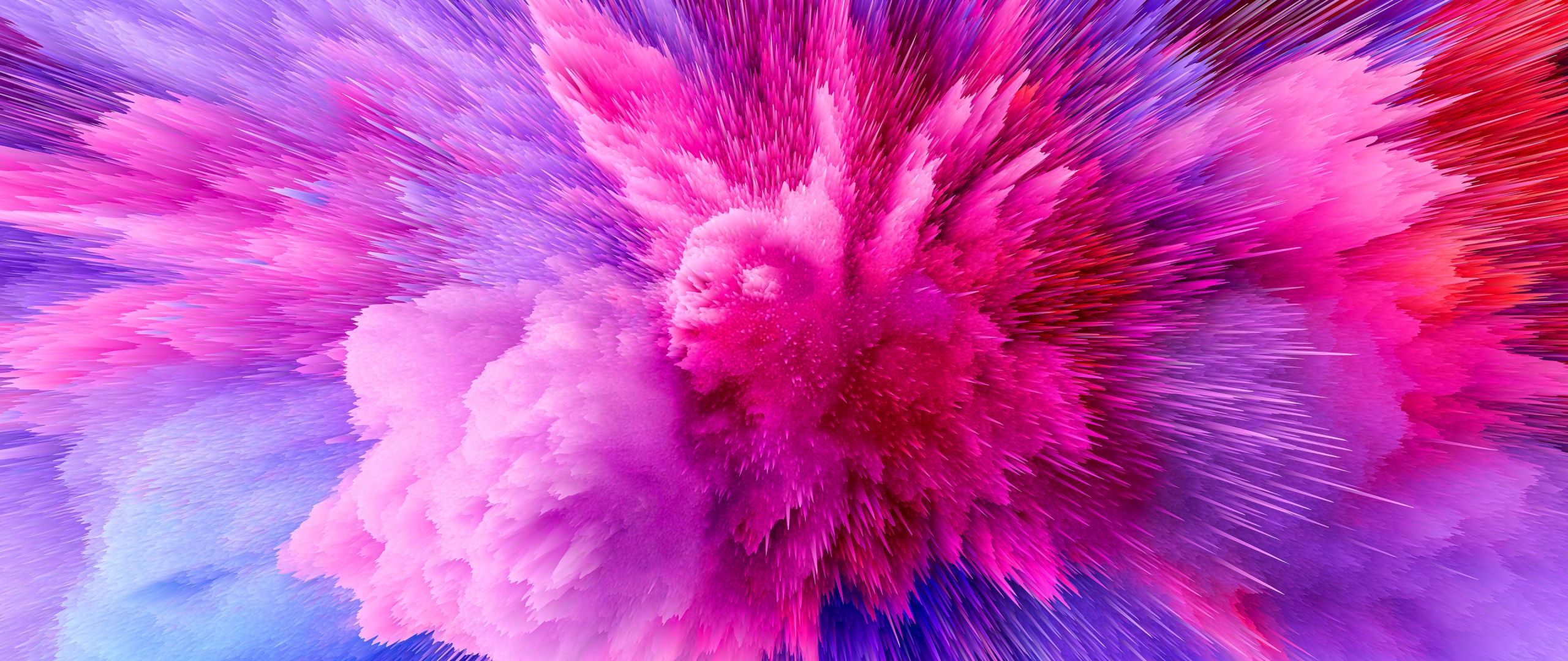 2560x1080 Color explosion Wallpaper 4K, Pink, Colorful background