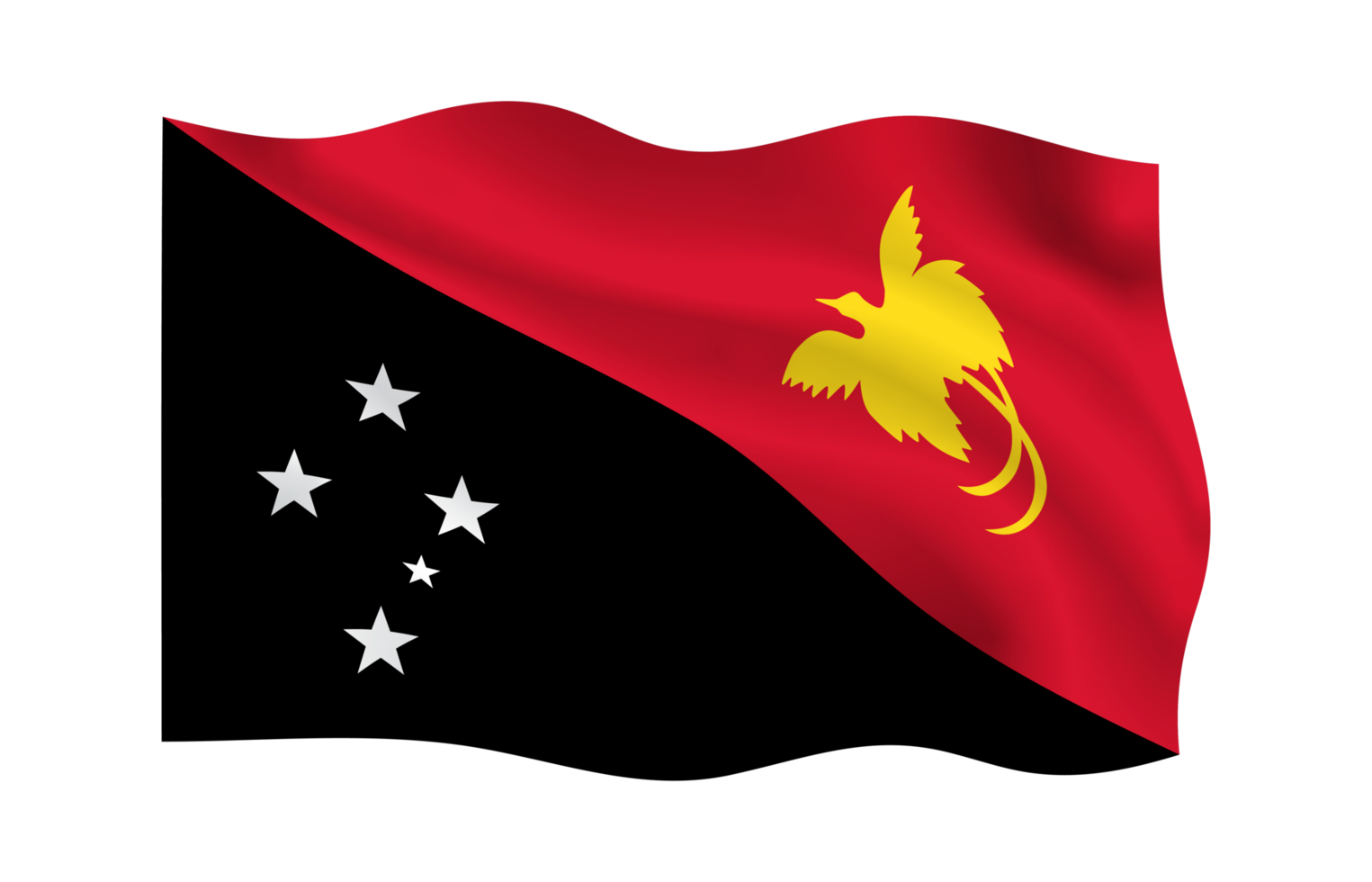 1525x980 Waving National Flag of Papua New Guinea on a White Background 70868360 PNG