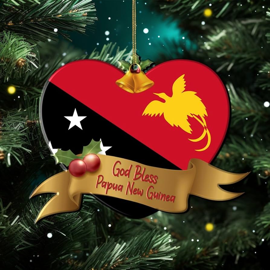 894x894 Heart God Bless Papua New Guinea Flag 2D Acrylic Christmas Ornaments Papua New Guinea Keepsake National Flags Ornaments for Christmas Trees Baubles New Year Holiday Souvenir Stocking Stuffers : Home