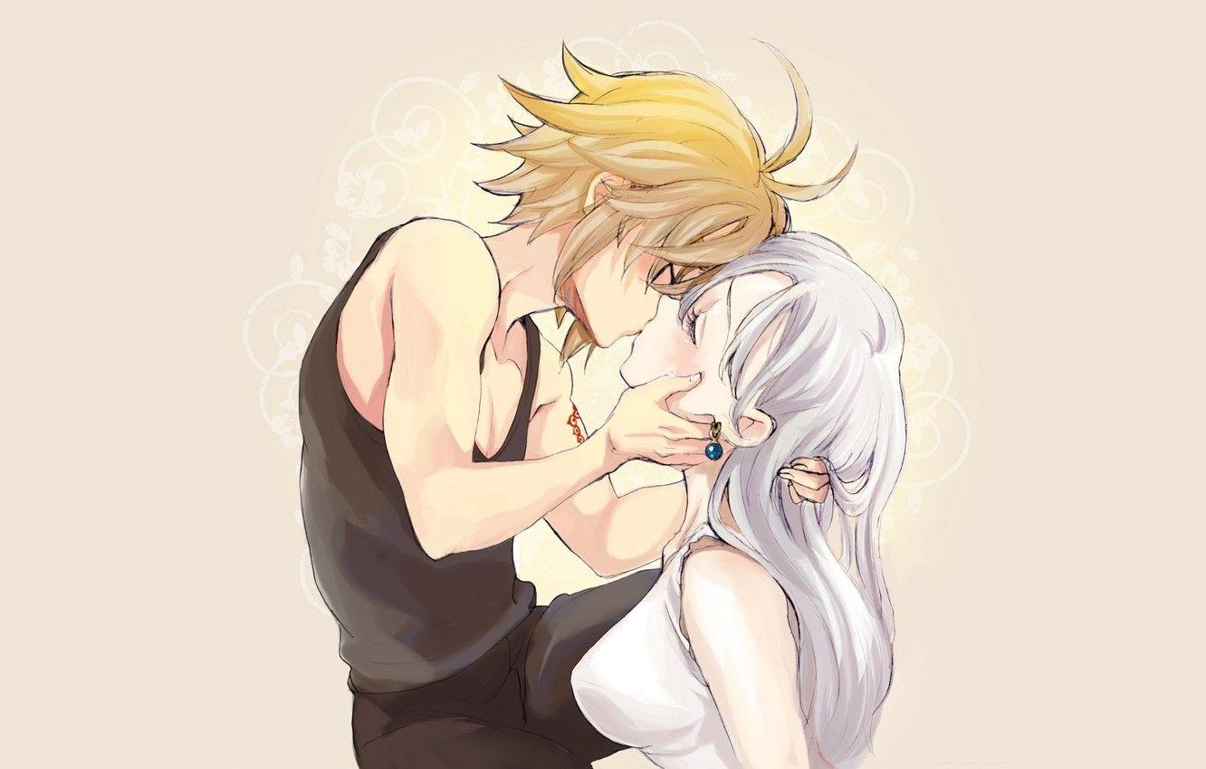 1332x850 Wallpaper kiss, pair, Elizabeth, The seven deadly sins, Melides, Nanatsu No Taizai image for desktop, section сёнэн