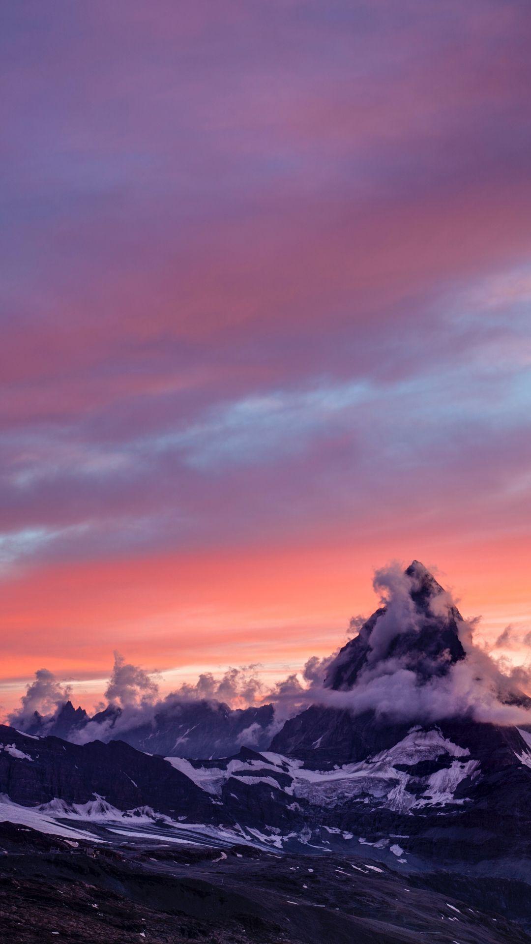 1080x1920 Sunset Over Matterhorn iPhone Wallpaper