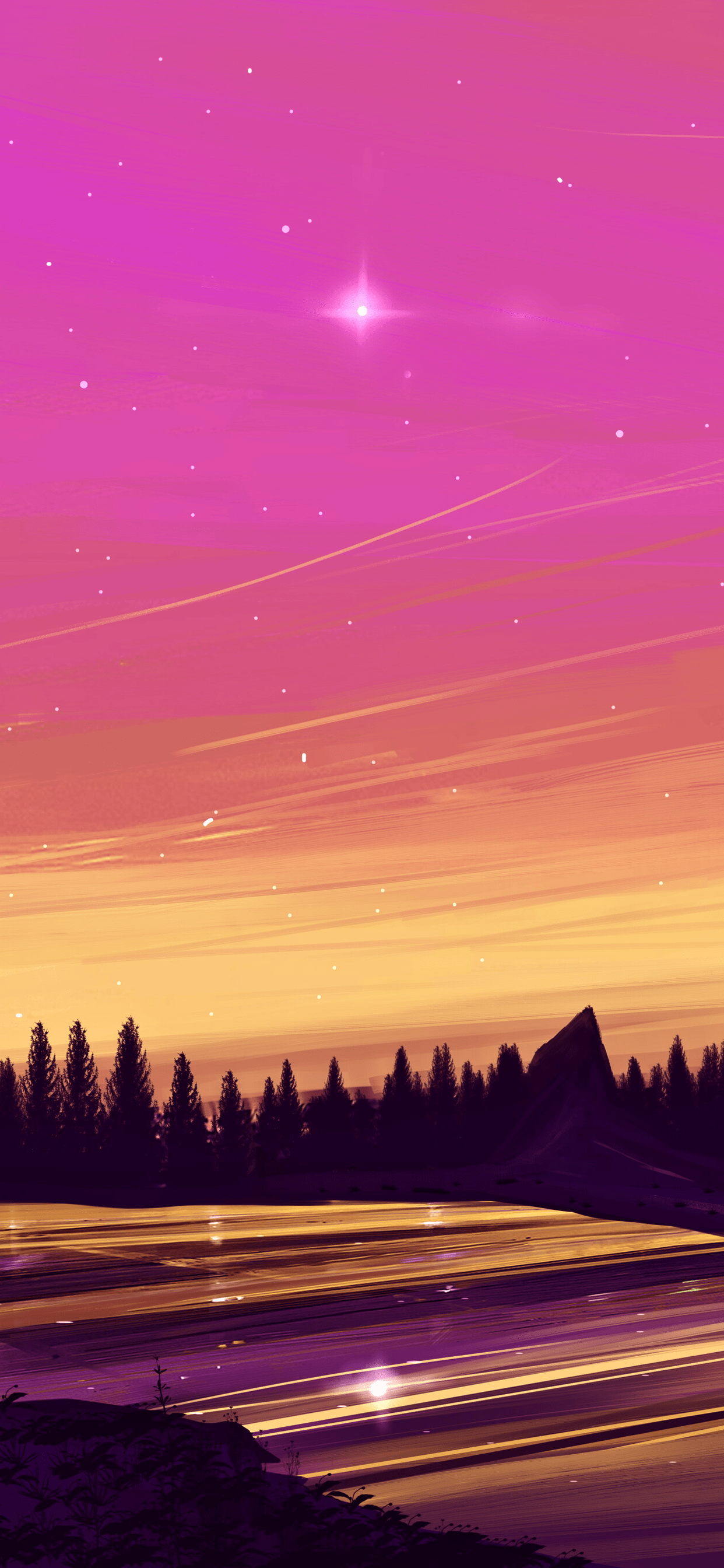 1242x2688 iPhone Wallpaper. Sky, Afterglow, Sunset, Purple, Evening, Pink