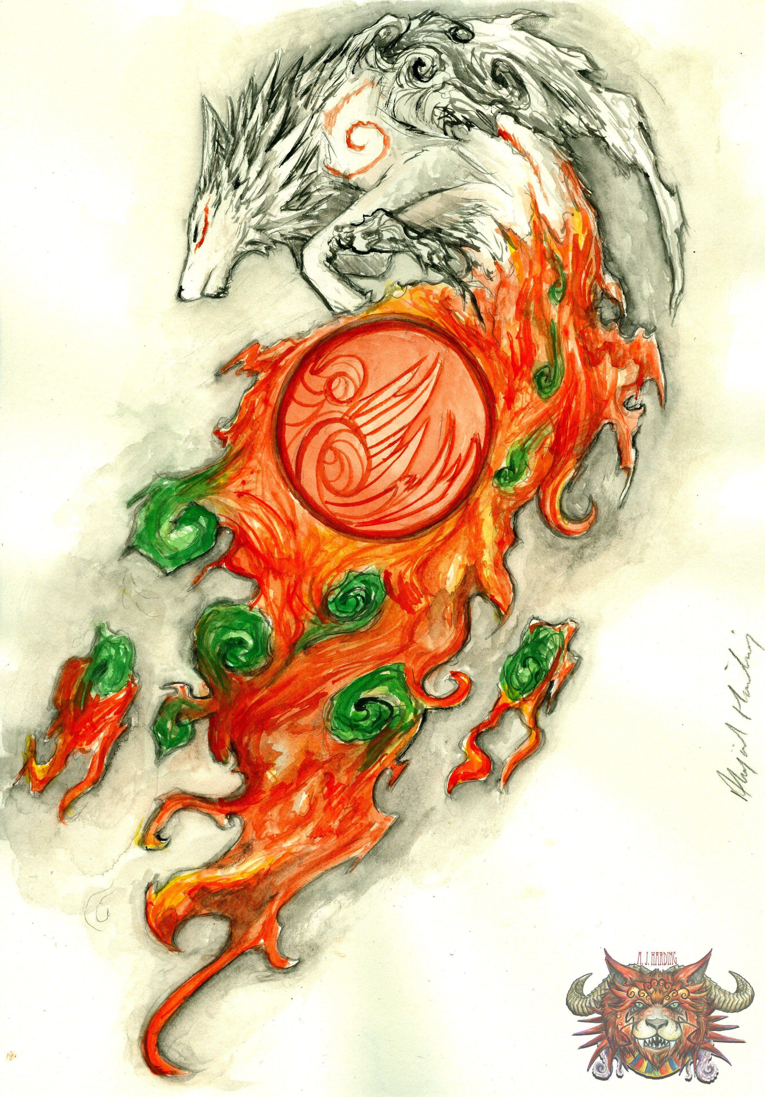 2468x3539 Dragons Okami sox flare wallpaperx3539