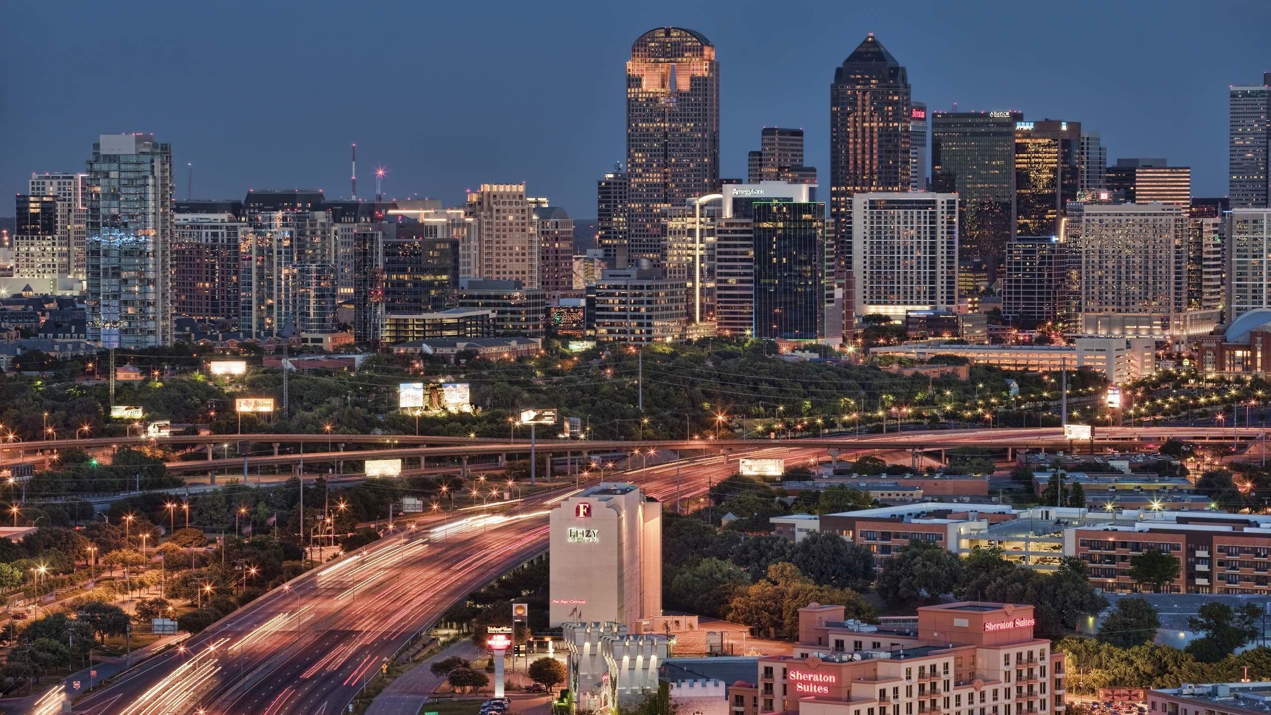 2560x1440 Houston skyline, iPhone, Desktop HD Background