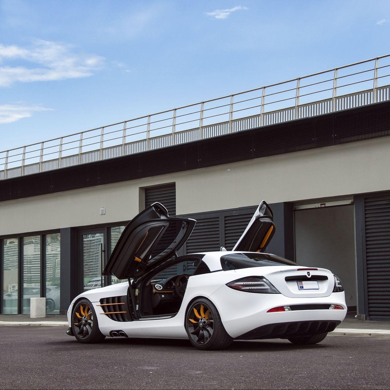 1280x1280 Download Wallpaper 1280x1280 Mercedes Benz, Slr Mclaren, Gemballa Gt, White, Side View Ipad, Ipad Ipad Mini For Parallax HD Background