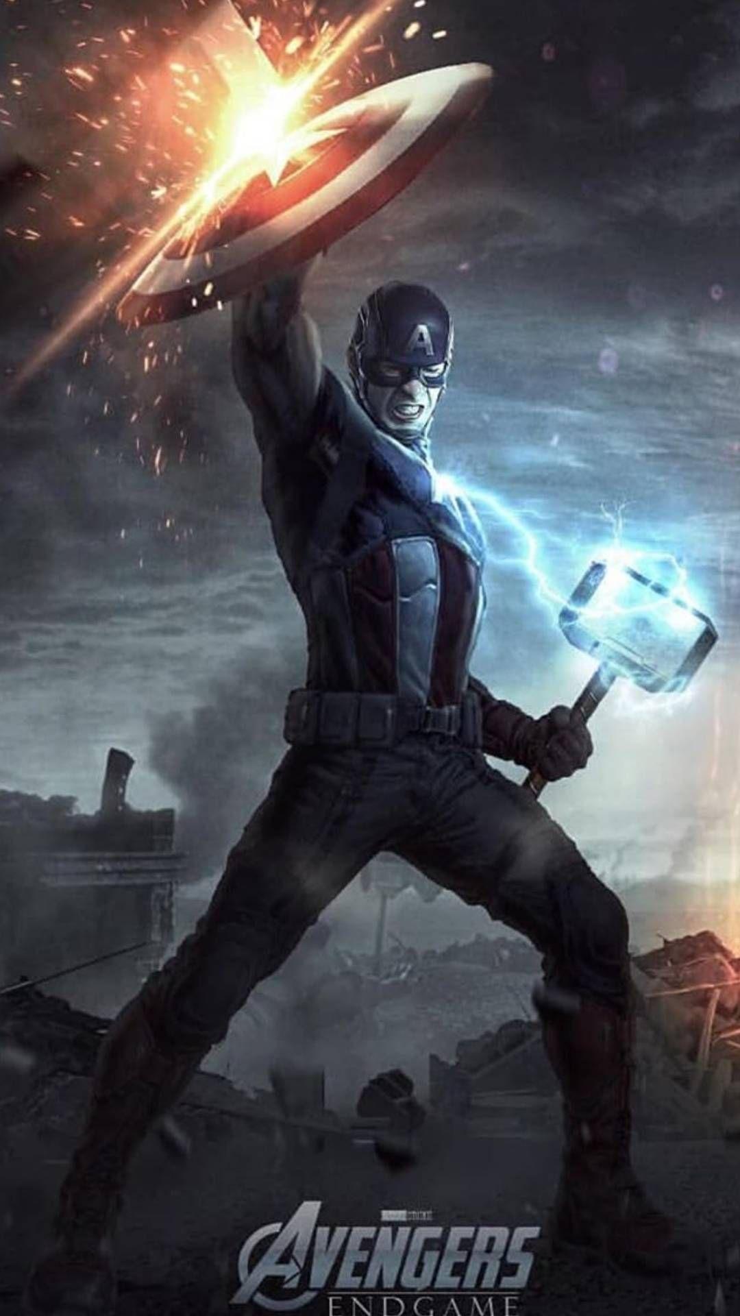 1080x1920 Captain America Final Battle with Captain Lifts Mjolnir iPhone Wallpaper Wallpaper. Marvel, Héroes marvel, Vengadores marvel
