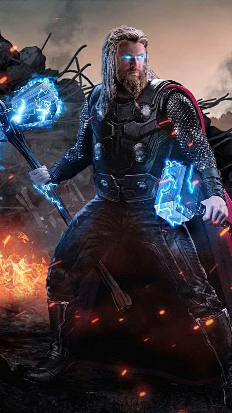 760x1350 Thor with Mjolnir and Stormbreaker iPhone Wallpaper 1. Vingadores