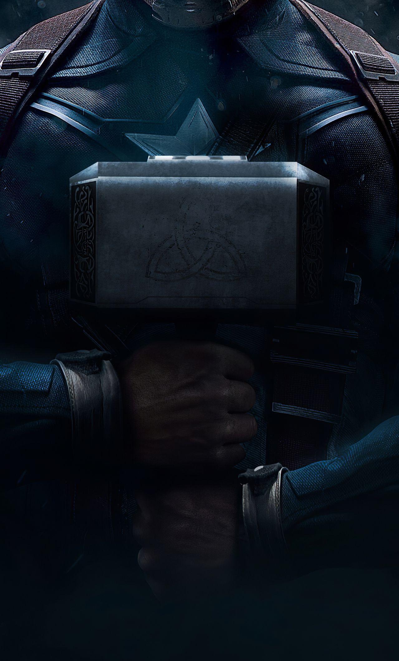 1280x2120 Captain America Mjolnir 4k 2020 iPhone HD 4k