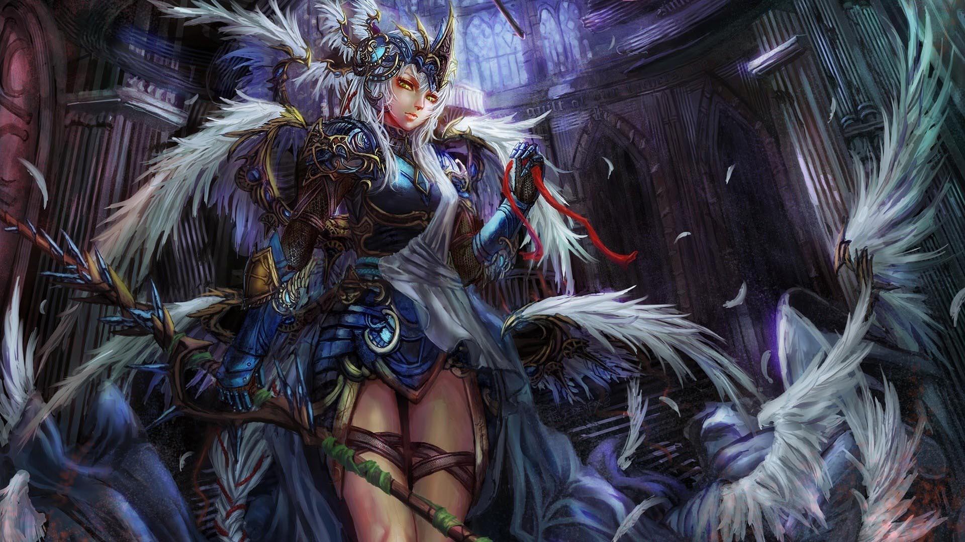 1920x1080 Fantasy Girl Angel Wings Wallpaper