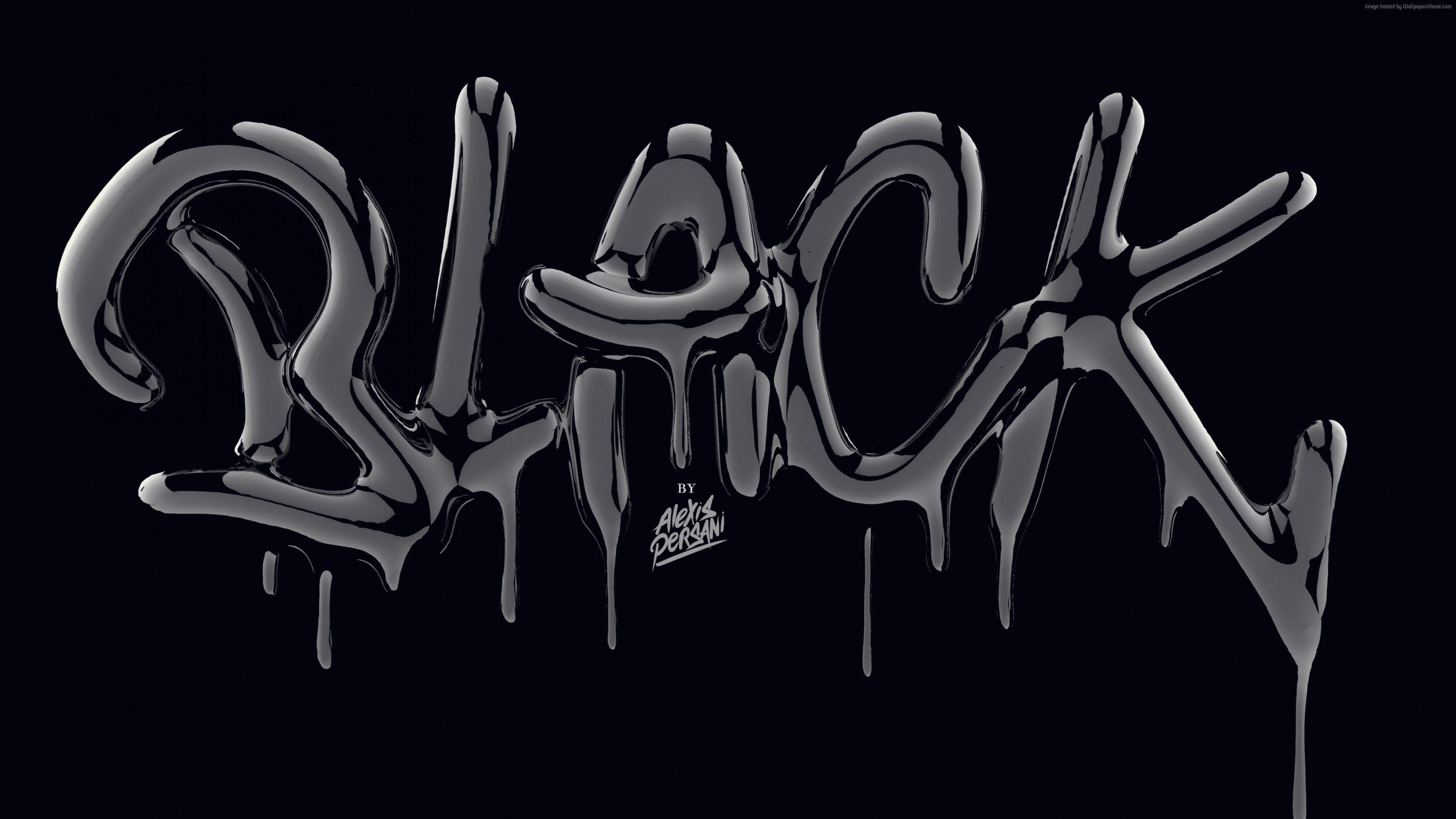 3840x2160 Wallpaper 4k Wallpaper typography, abstract, 3D, black, 4k