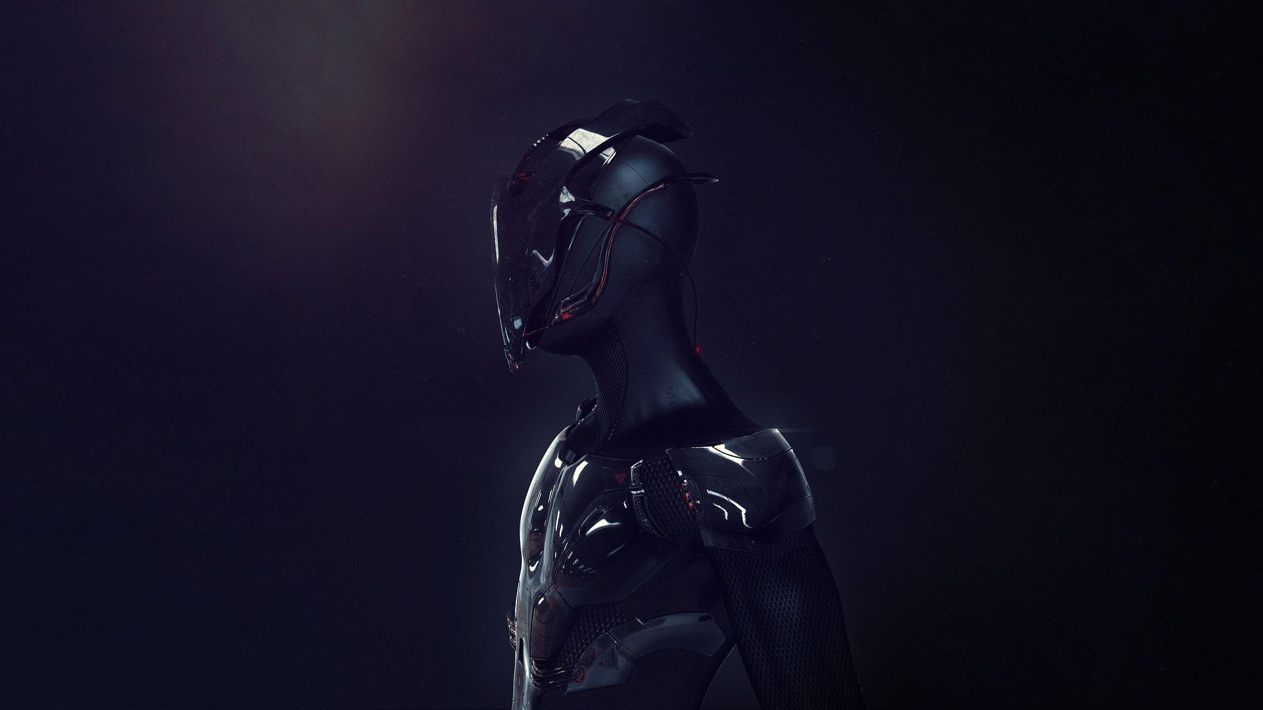 2560x1440 Futuristic Robot Soldier Armor Wallpaper and Free Stock