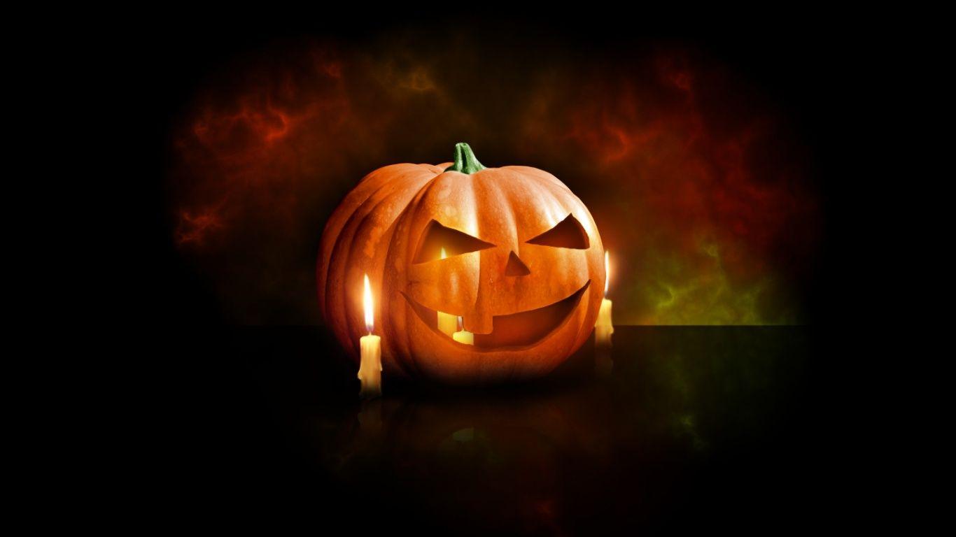 1366x768 Halloween pumpkin desktop PC and Mac wallpaper