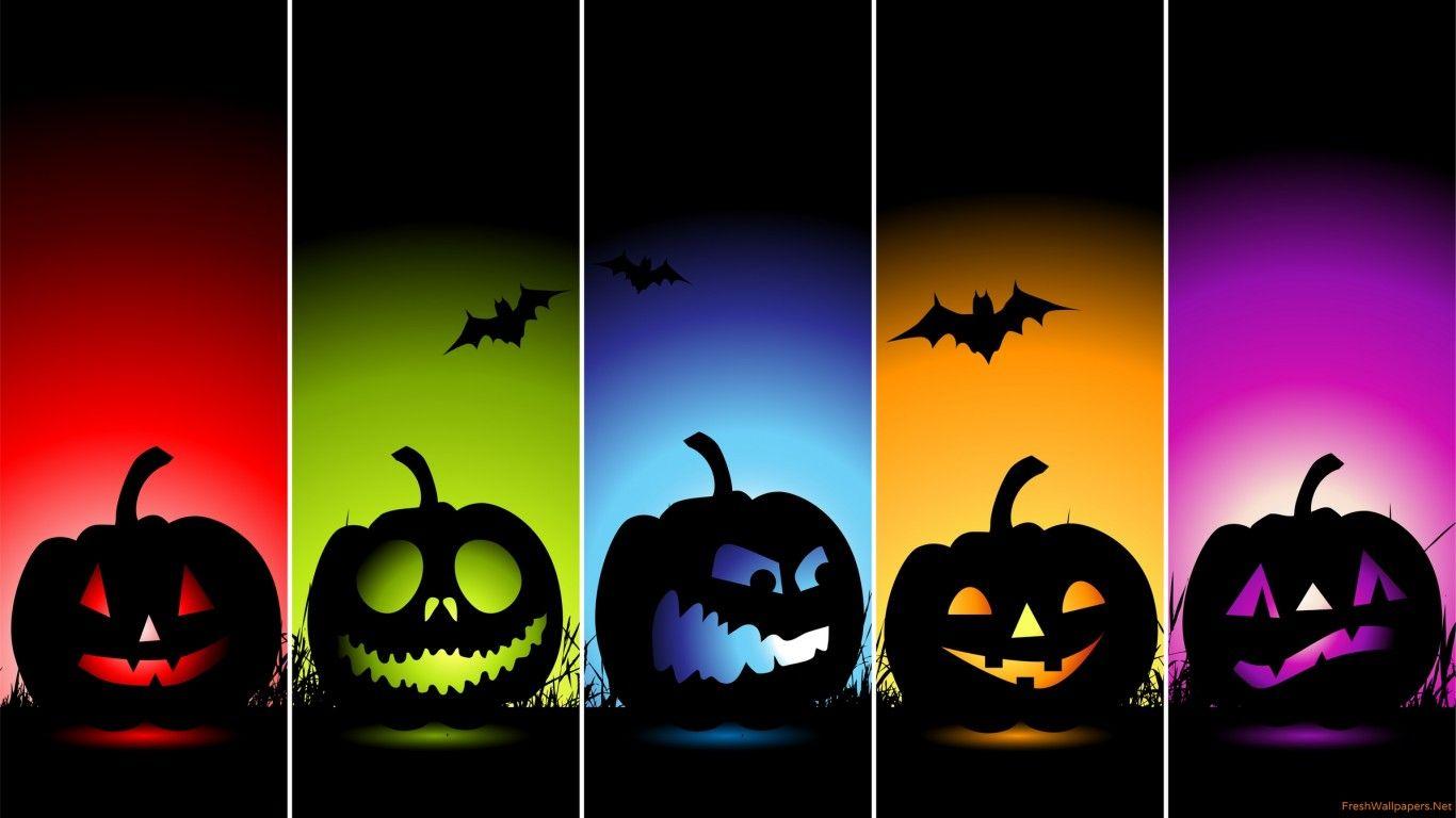 1366x768 Mysterious Pumpkin Heads Halloween wallpaper