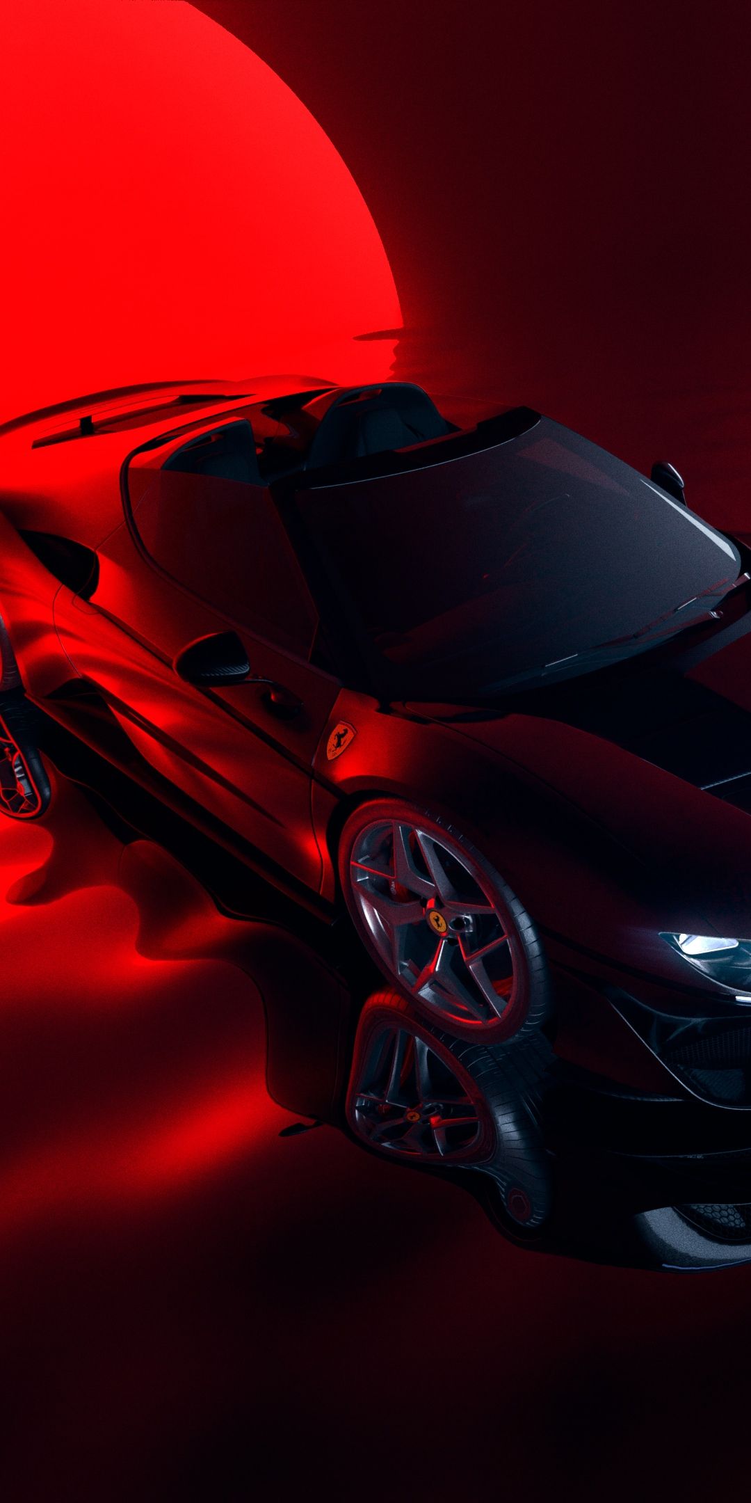1080x2160 Ferrari J50 Wallpaper 4K, Red aesthetic, Red background