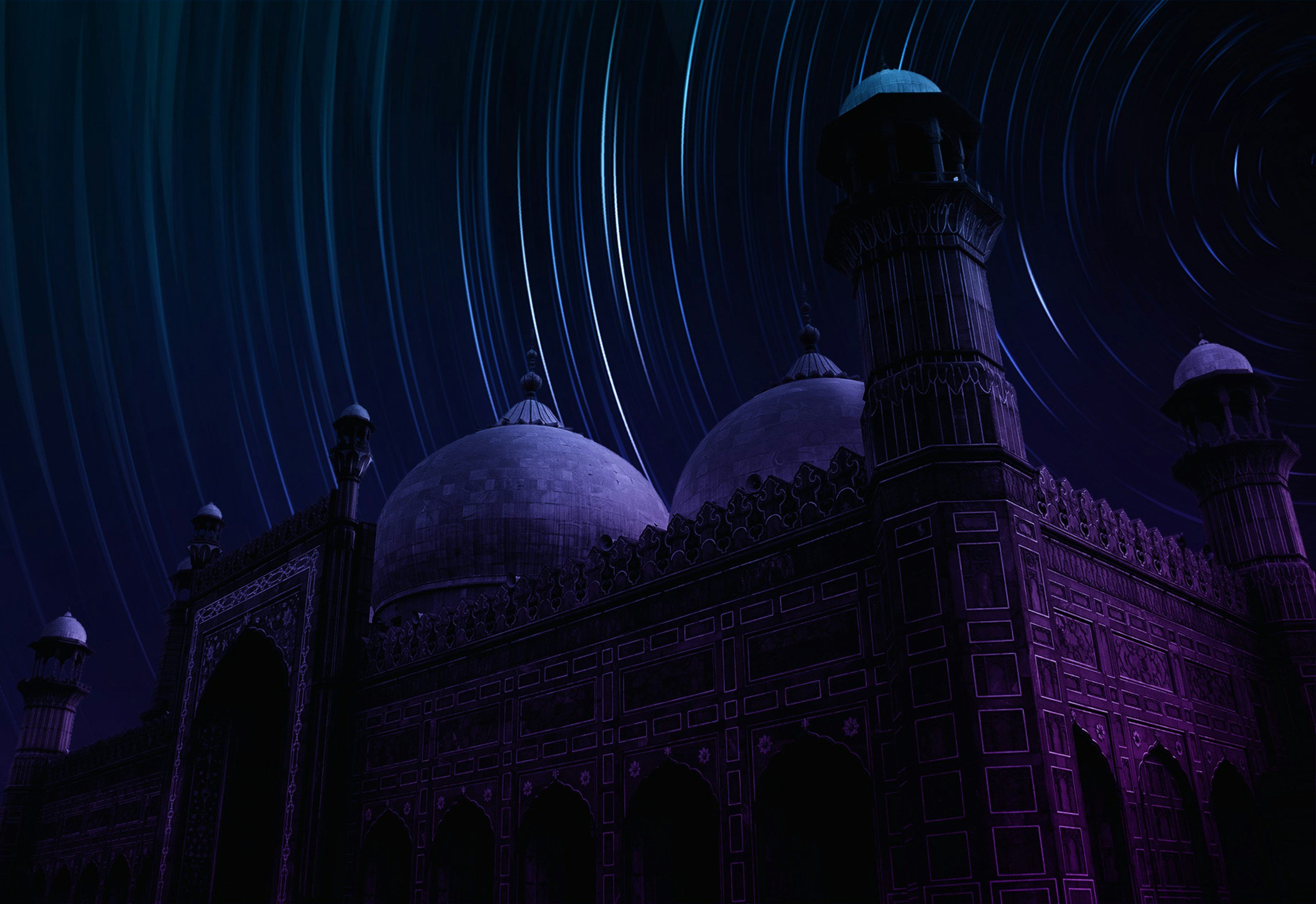 3000x2060 Mosque Night Picture. Download Free Image
