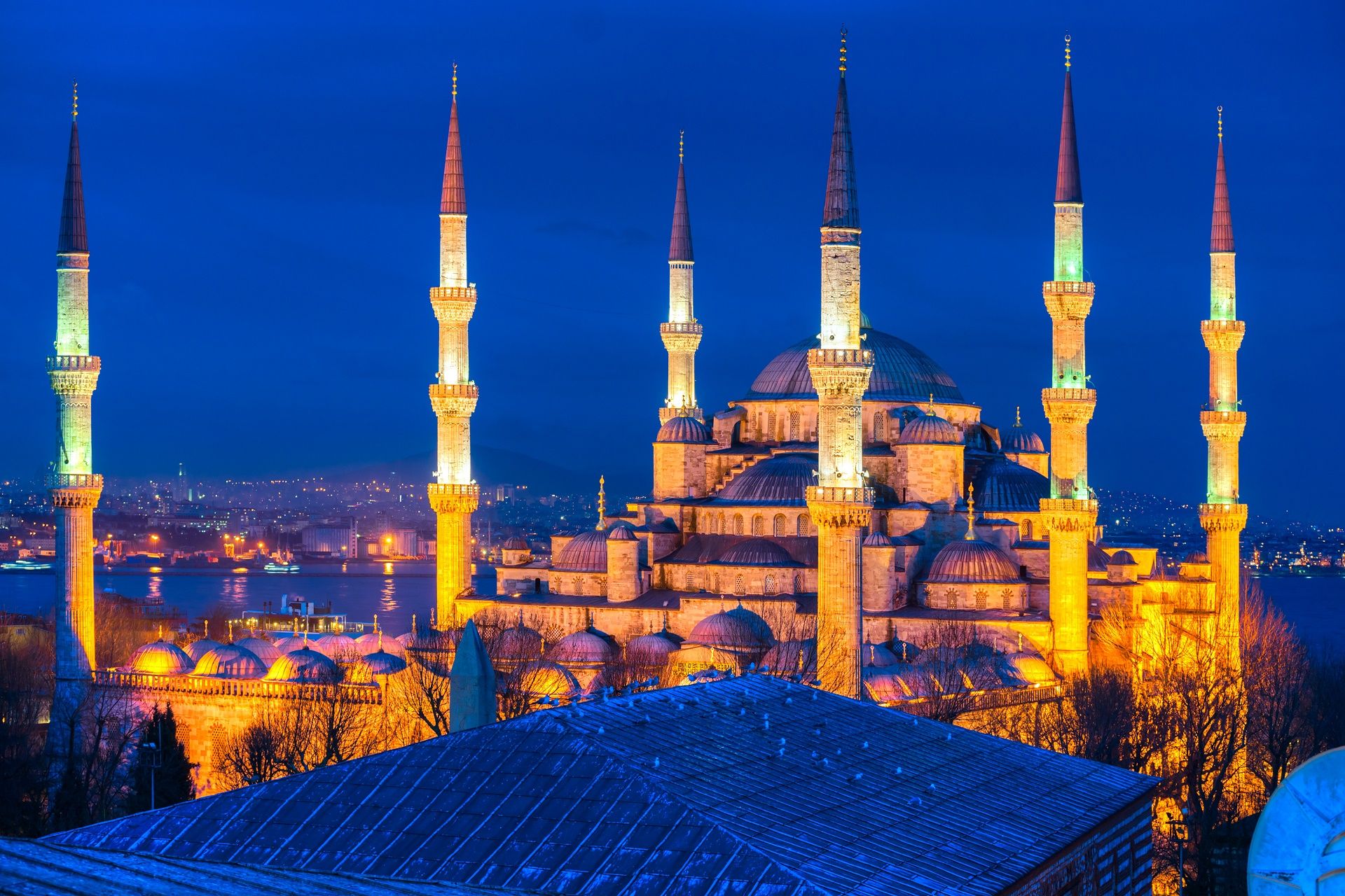1920x1280 Blue Mosque Twilight