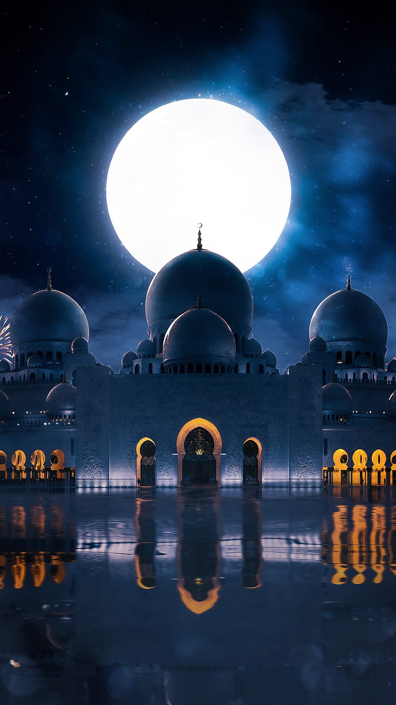 800x1422 RAMADAN, IK, Kareem, Mubarak, Ramazan, Ramdan, dark, masjid, moody, moon, mosque, HD phone wallpaper