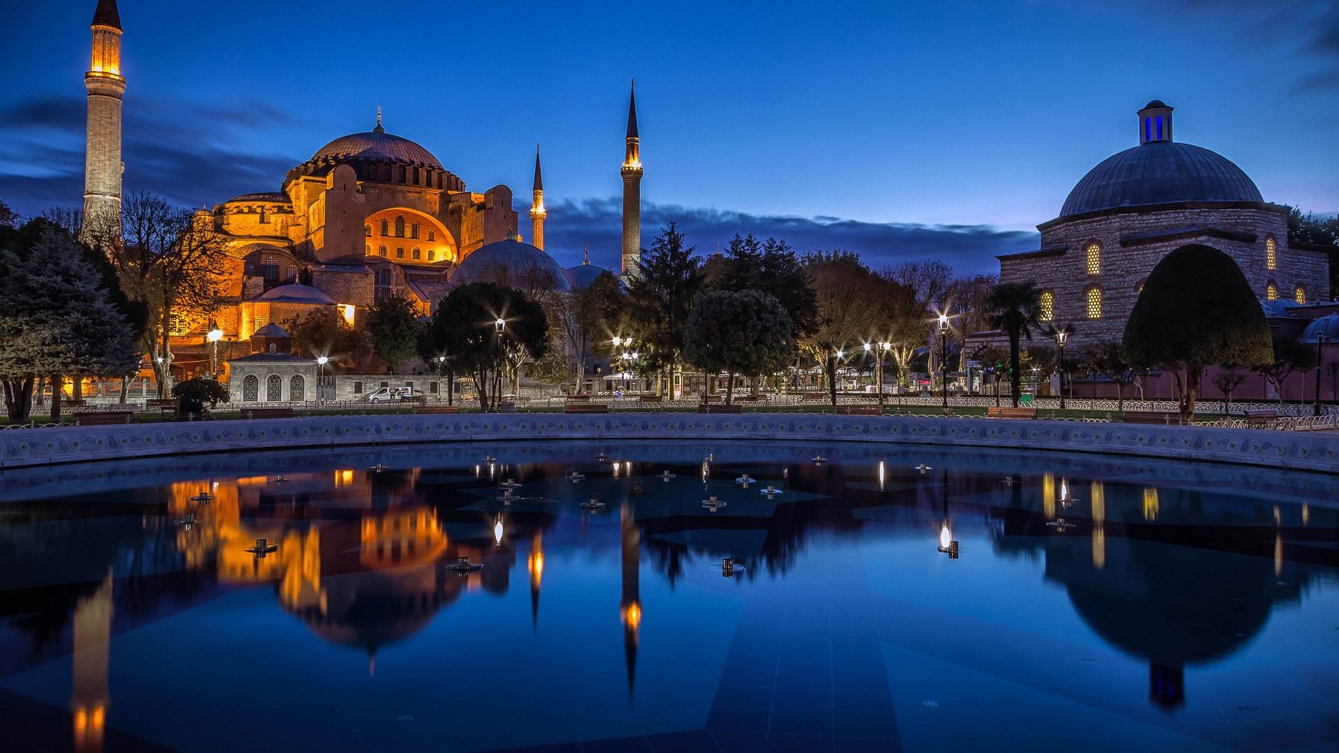 1920x1080 Beautiful Mosque Night View HD Ramzan Wallpaper