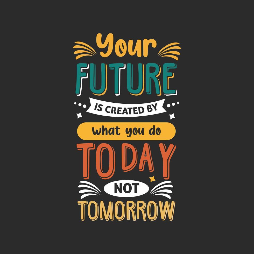 980x980 Your future is created what you do today not tomorrow typography design, new awesome inspirational motivational trendy minimal creative typography design vector