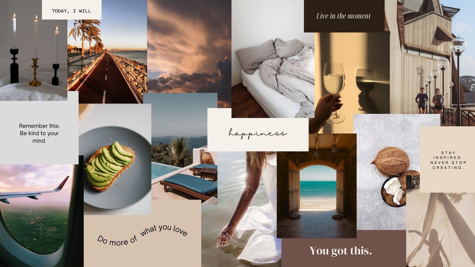 1600x900 Free customizable aesthetic desktop wallpaper templates