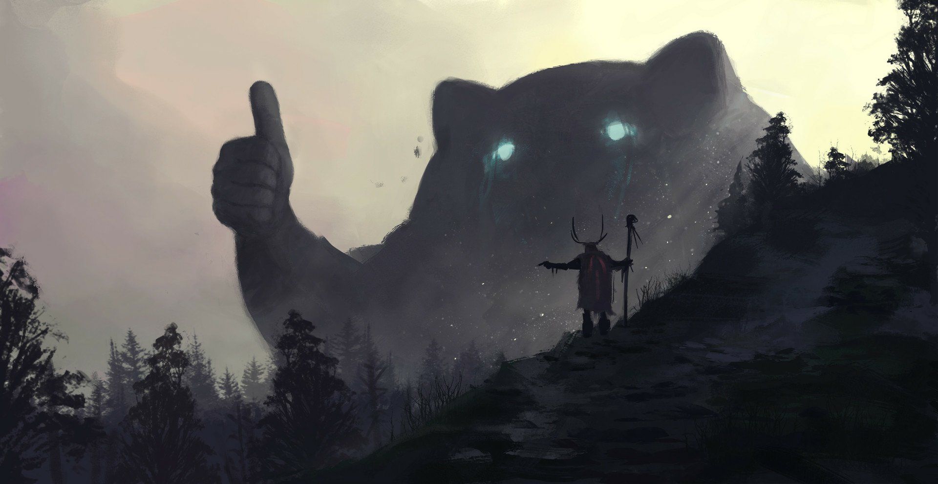 1920x991 Giant Spirit Cat: The Druid's Fantasy Guardian
