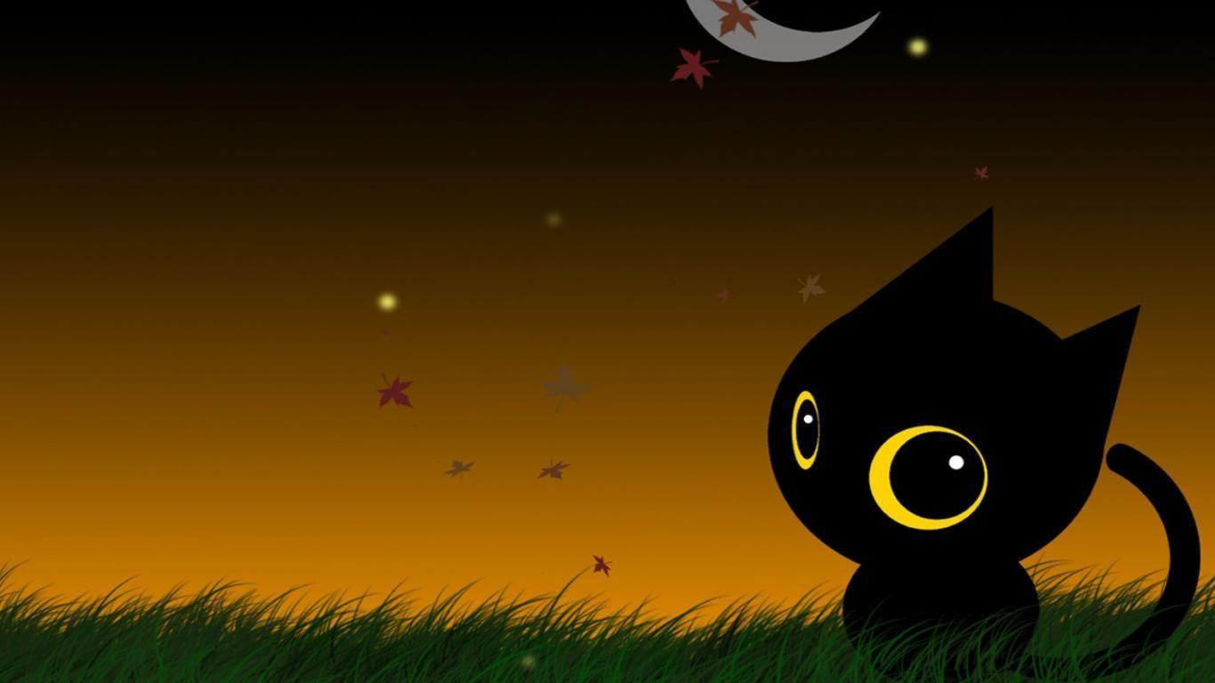 1366x768 Halloween Wallpaper Cat