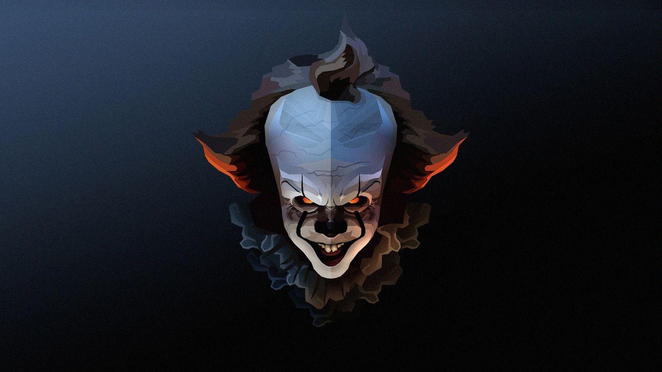 1366x768 Download 1366x768 wallpaper pennywise, the clown, halloween