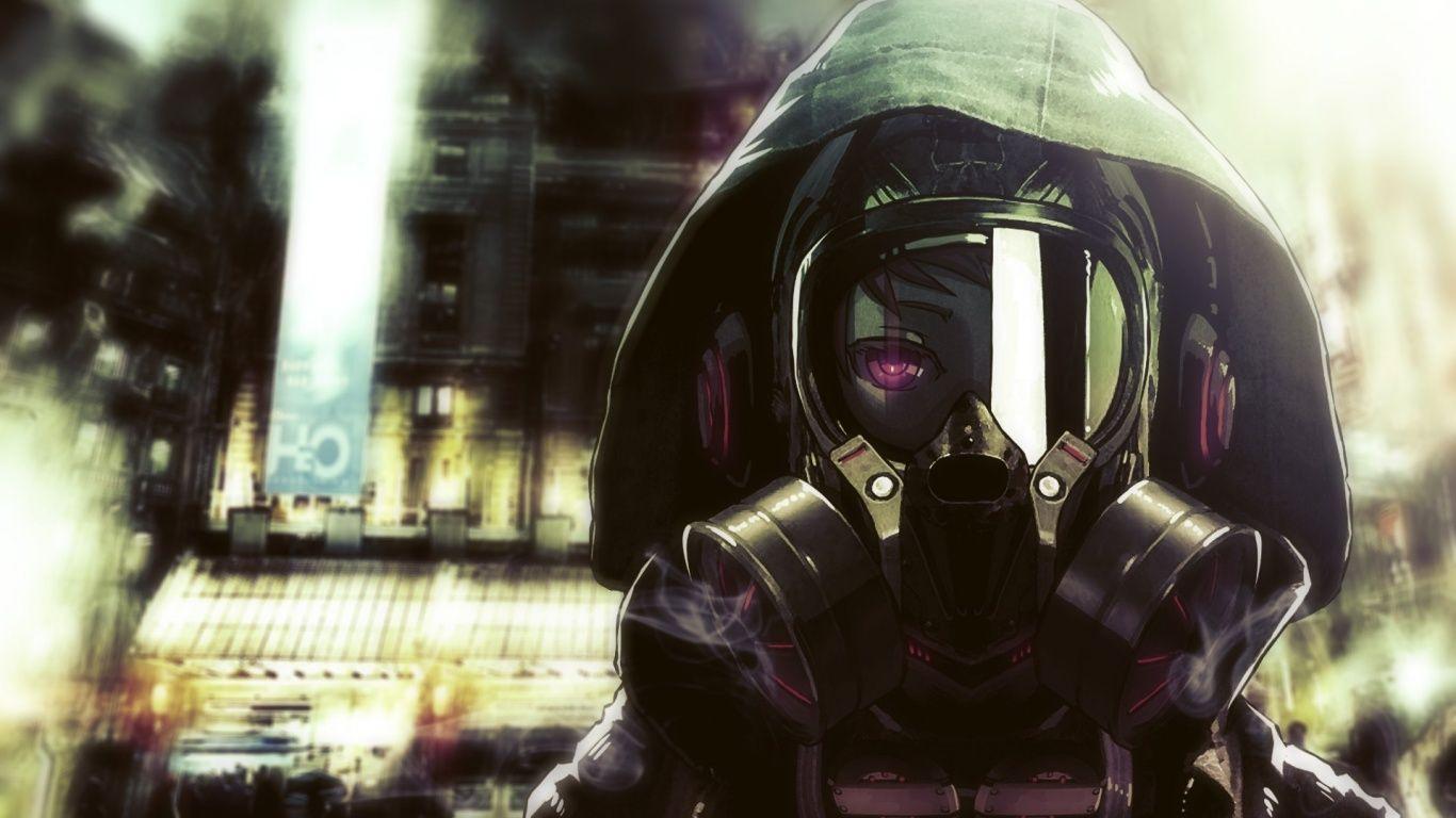 1366x768 Masked Anime Character desktop PC and Mac wallpaper