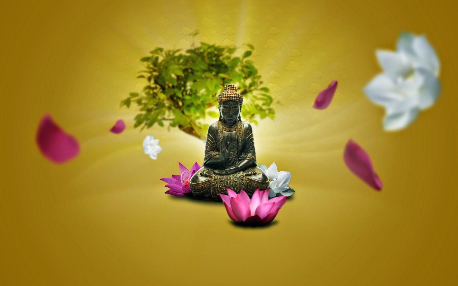 1600x1000 Buddha Lotus Flower HD Wallpaper For Tablet Mobile Buddha