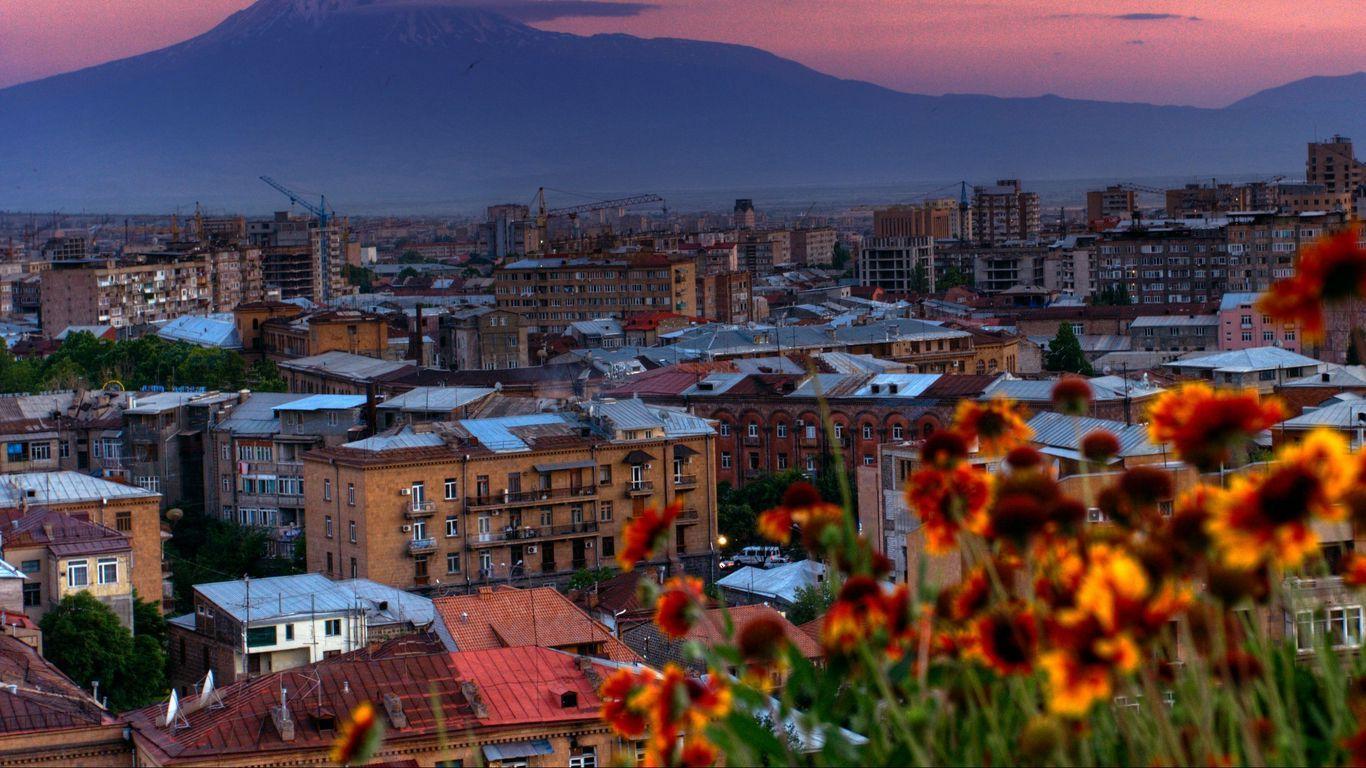 1366x768 Download wallpaper 1366x768 armenia, city, yerevan tablet, laptop