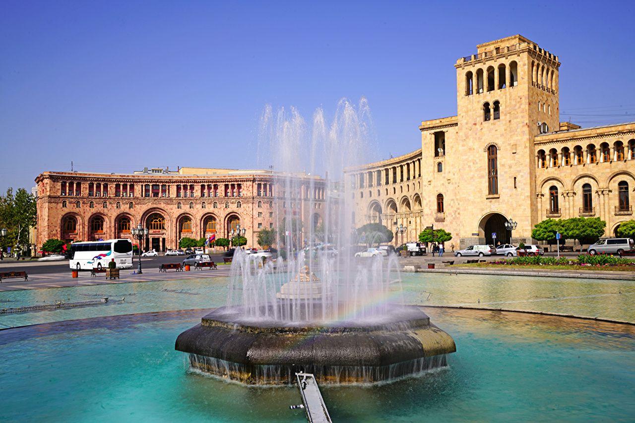 1280x853 Desktop Wallpaper Cities Fountains Yerevan Armenia Building