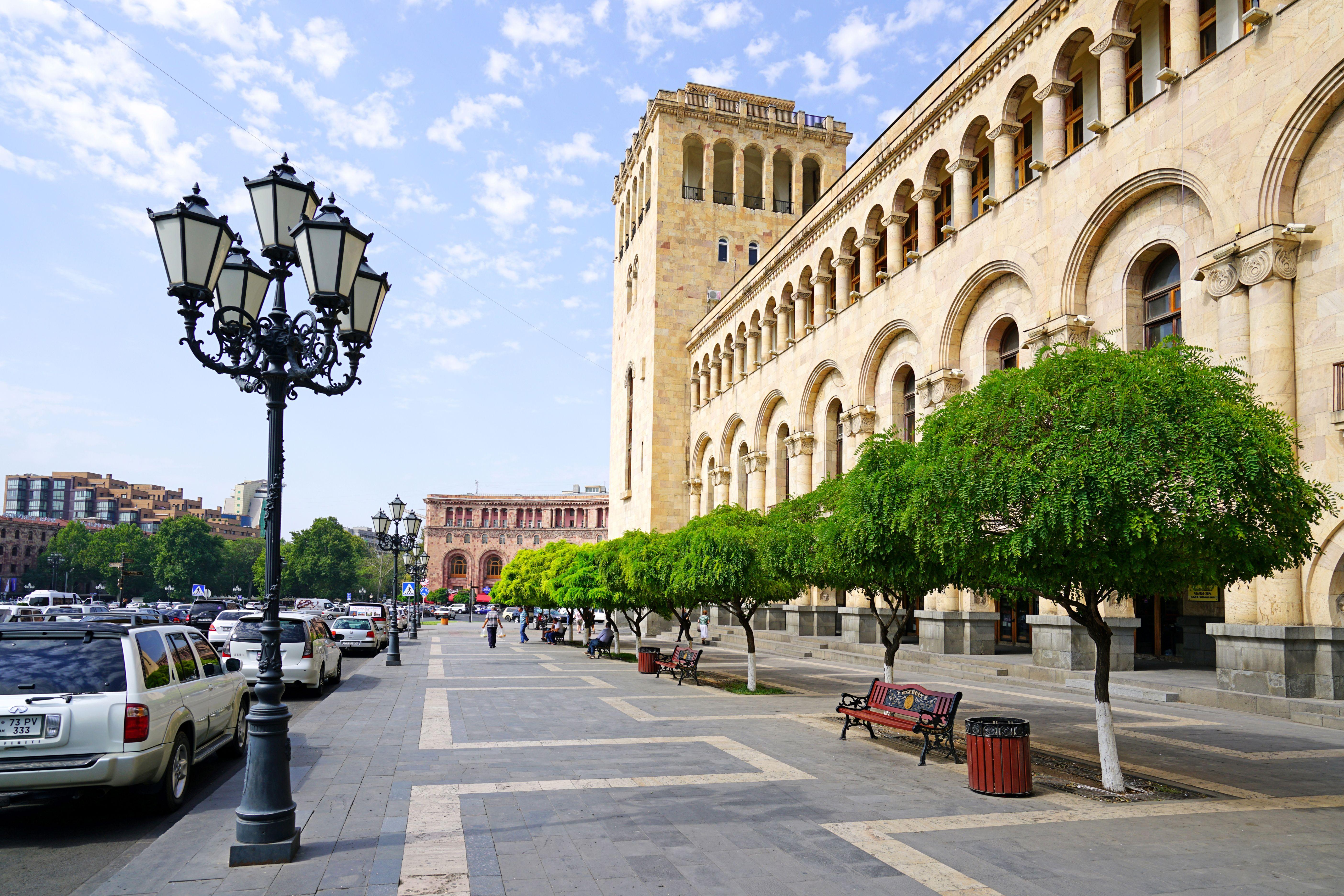 5616x3744 Desktop Wallpaper Cities Yerevan Armenia Street Trees 5616x3744