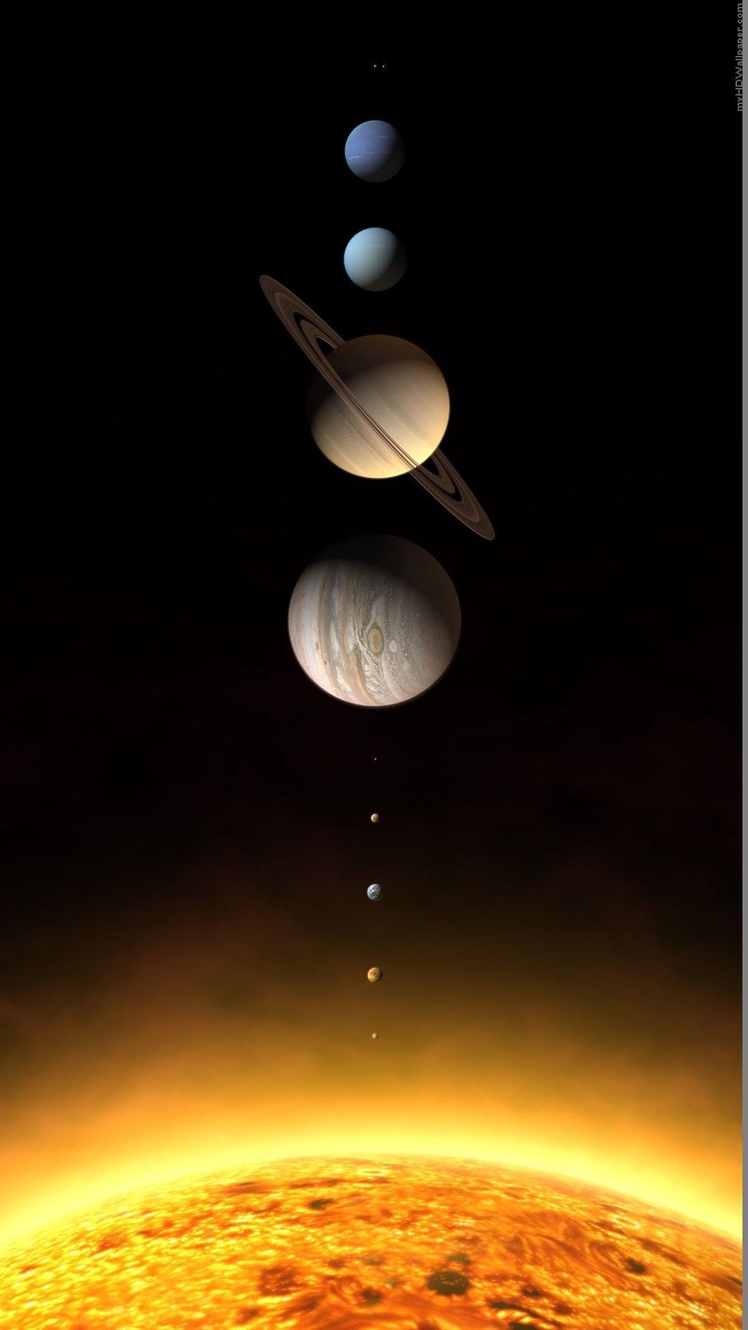1080x1920 Realistic Solar System Planets Rendering iPhone 8 Wallpaper Free Download
