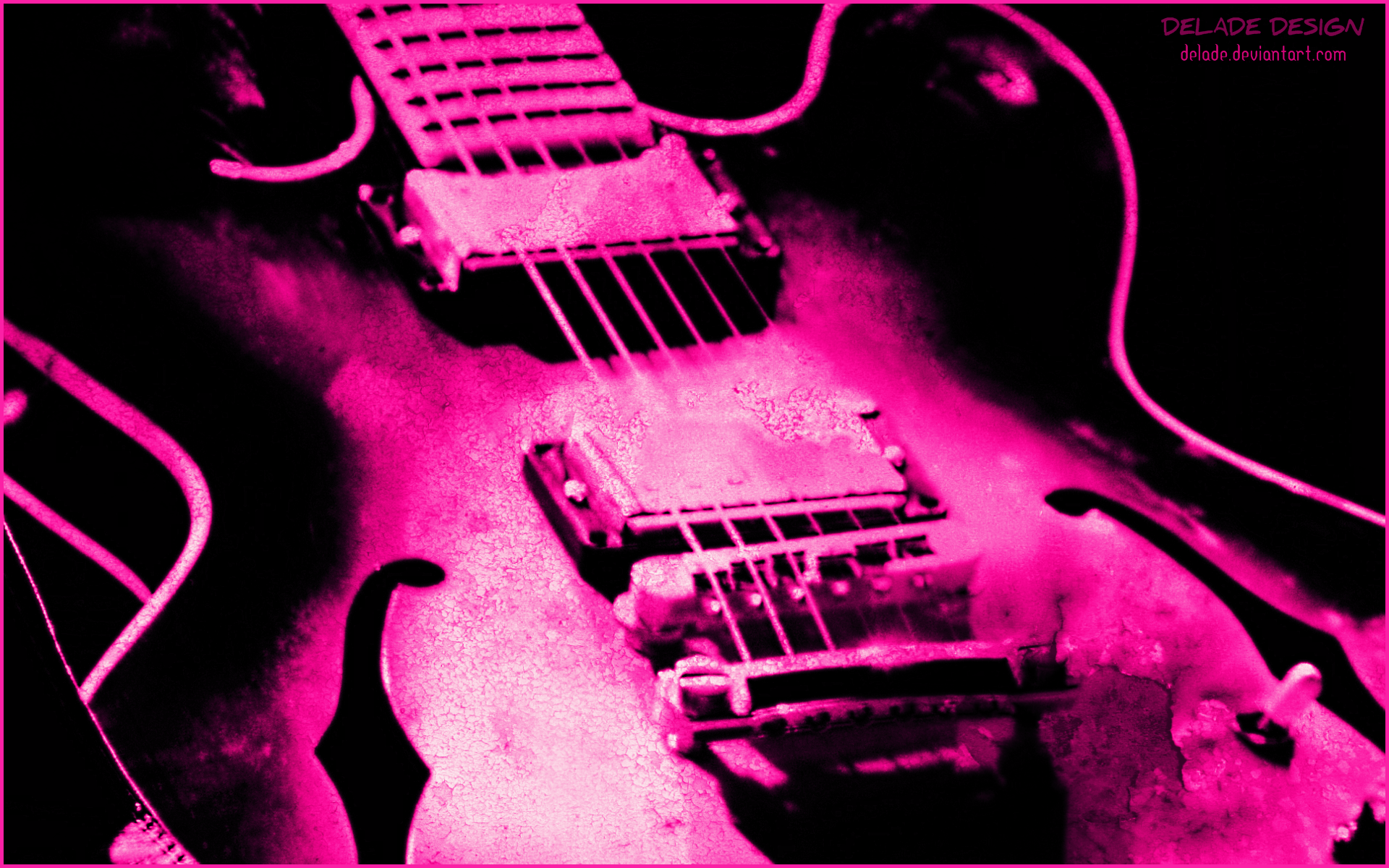 1920x1200 Wallpaper, grunge, pink, guitar, custom, art, delade