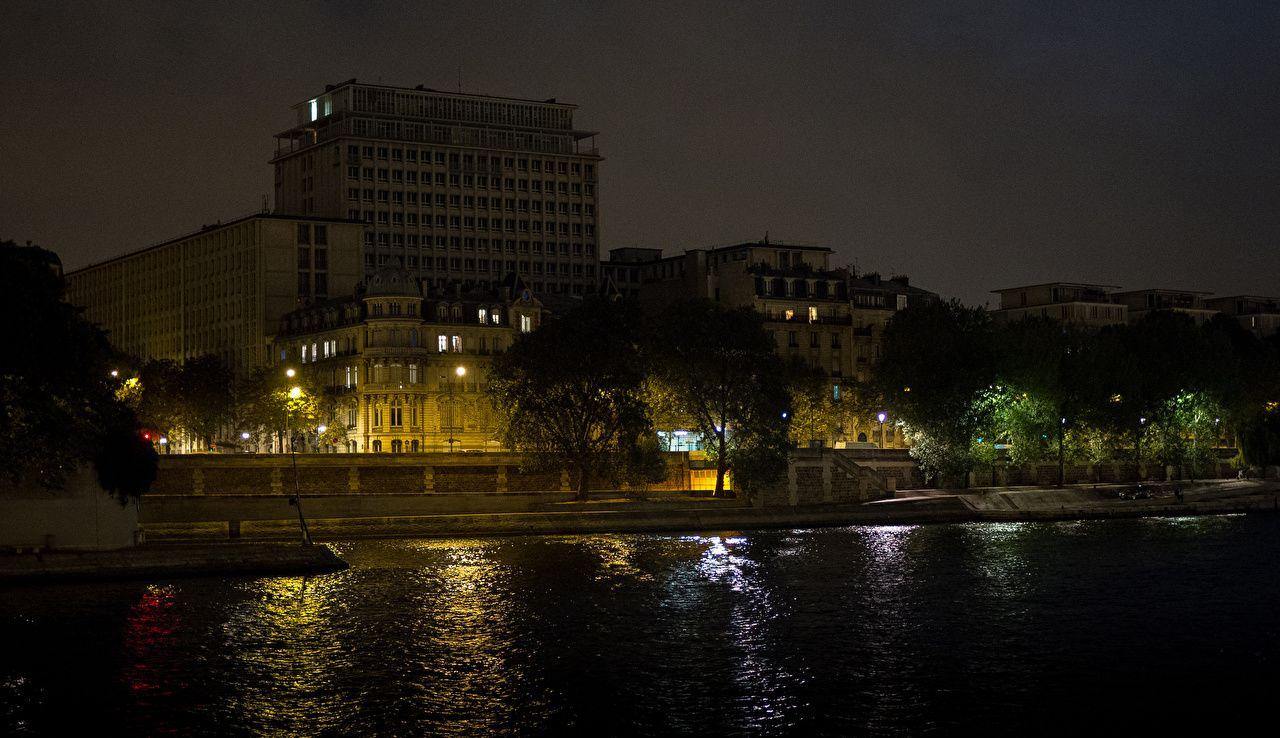 1280x738 Desktop Wallpaper Paris France river night time Cities Houses