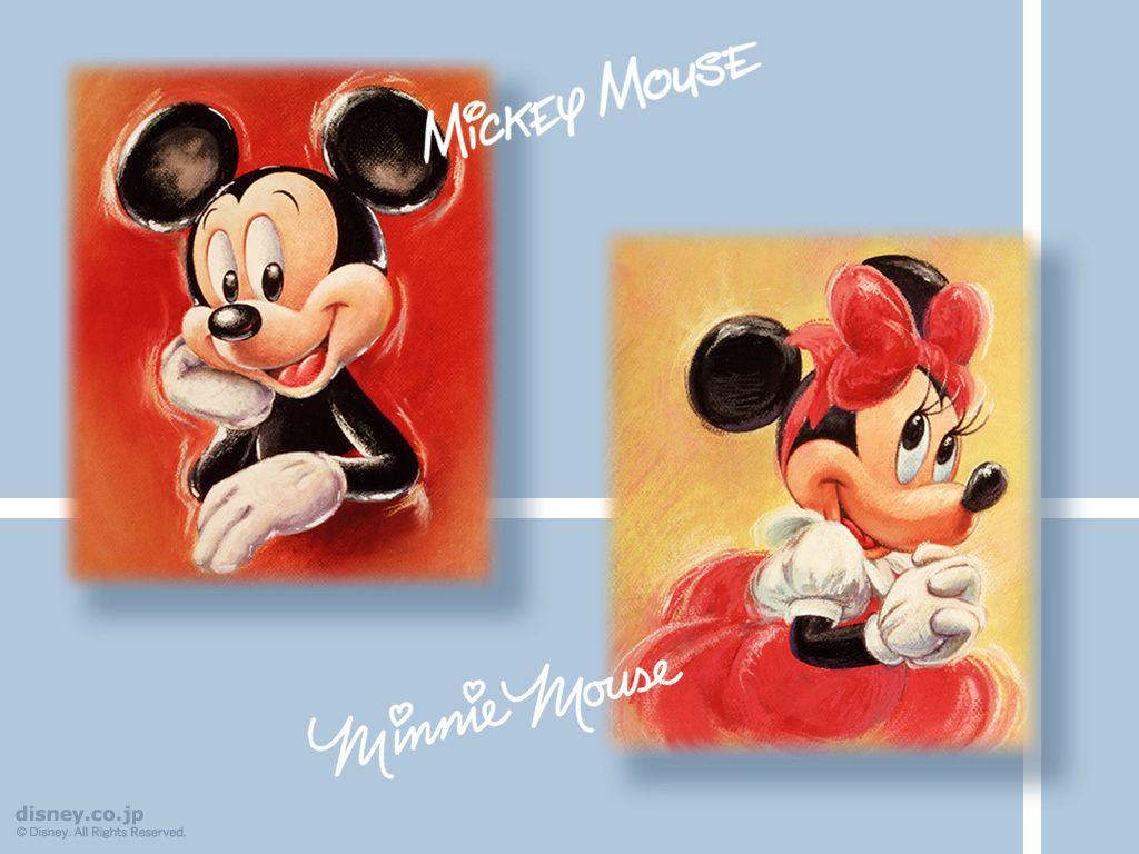 1024x768 Mickey Mouse and Minnie Mouse Wallpaper