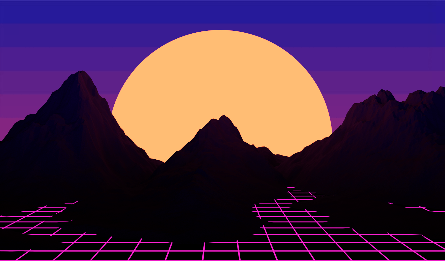 1840x1080 Retro Abstract Mountains Wallpaper 64254 1840x1080px