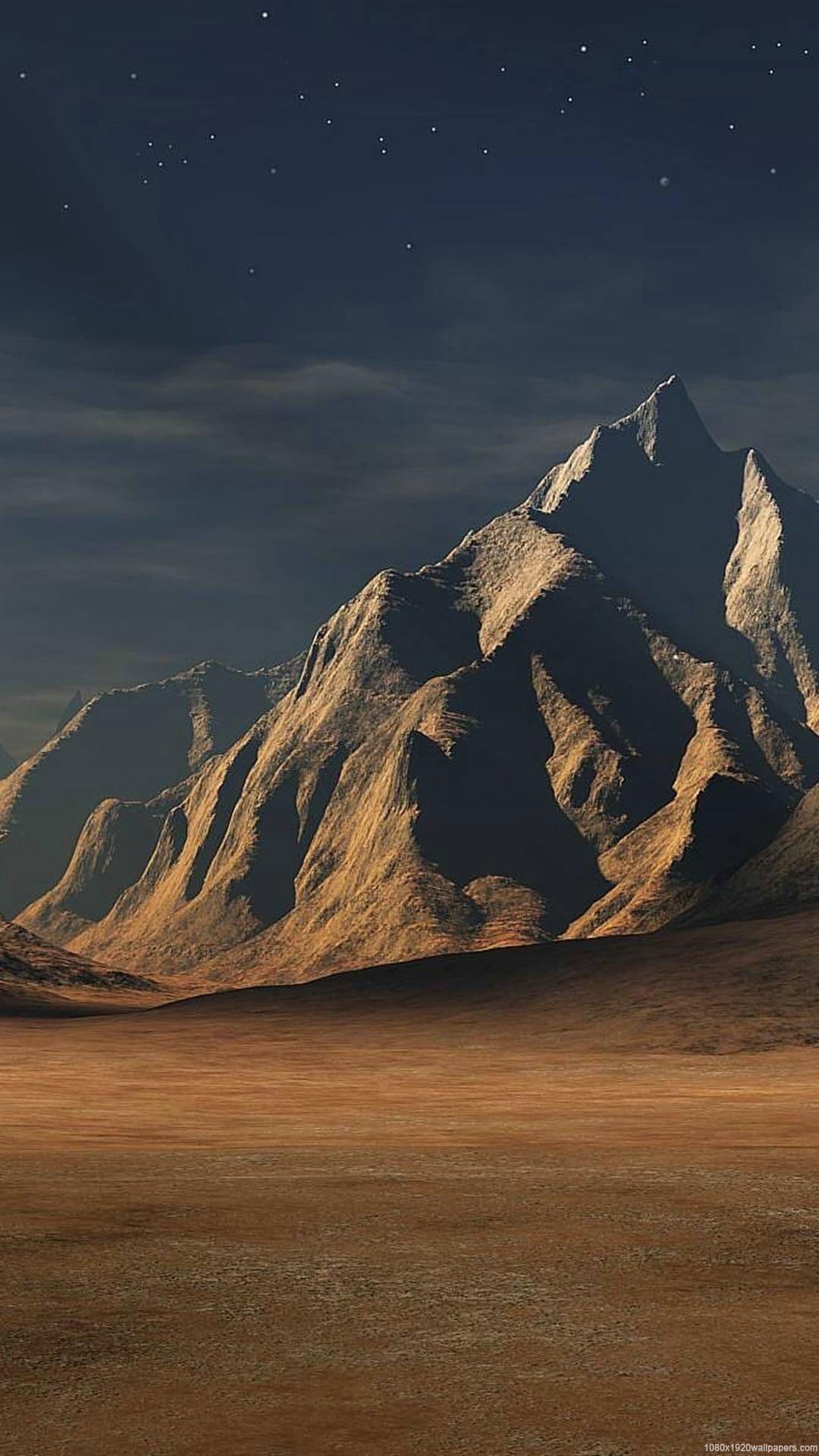 1080x1920 3D Digital Mountain Wallpaper HD
