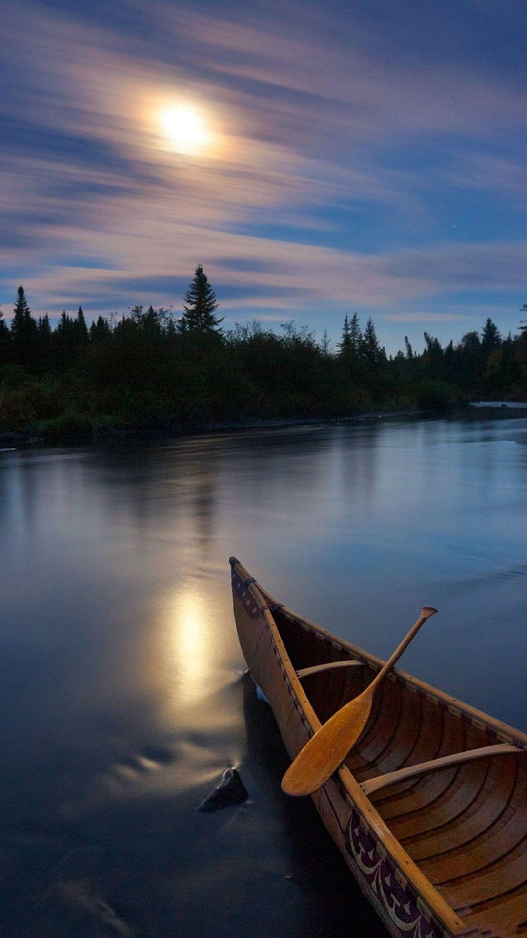 1080x1920 River Boat Sunset Silky Water #iPhone #plus #Wallpaper. iPhone 6 wallpaper, Best nature wallpaper, Nature wallpaper
