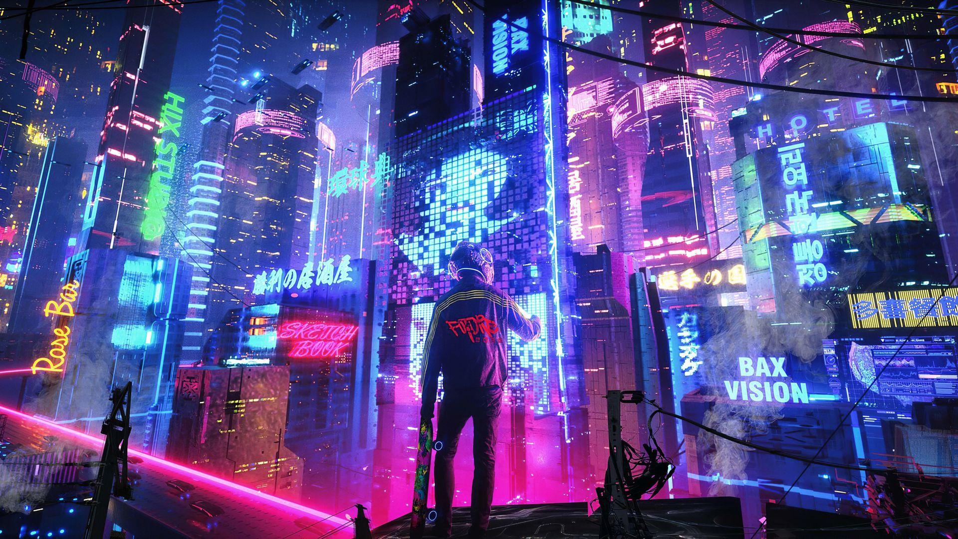 1920x1080 Neon City Pan 4k Laptop Full HD 1080P HD 4k Wallpaper