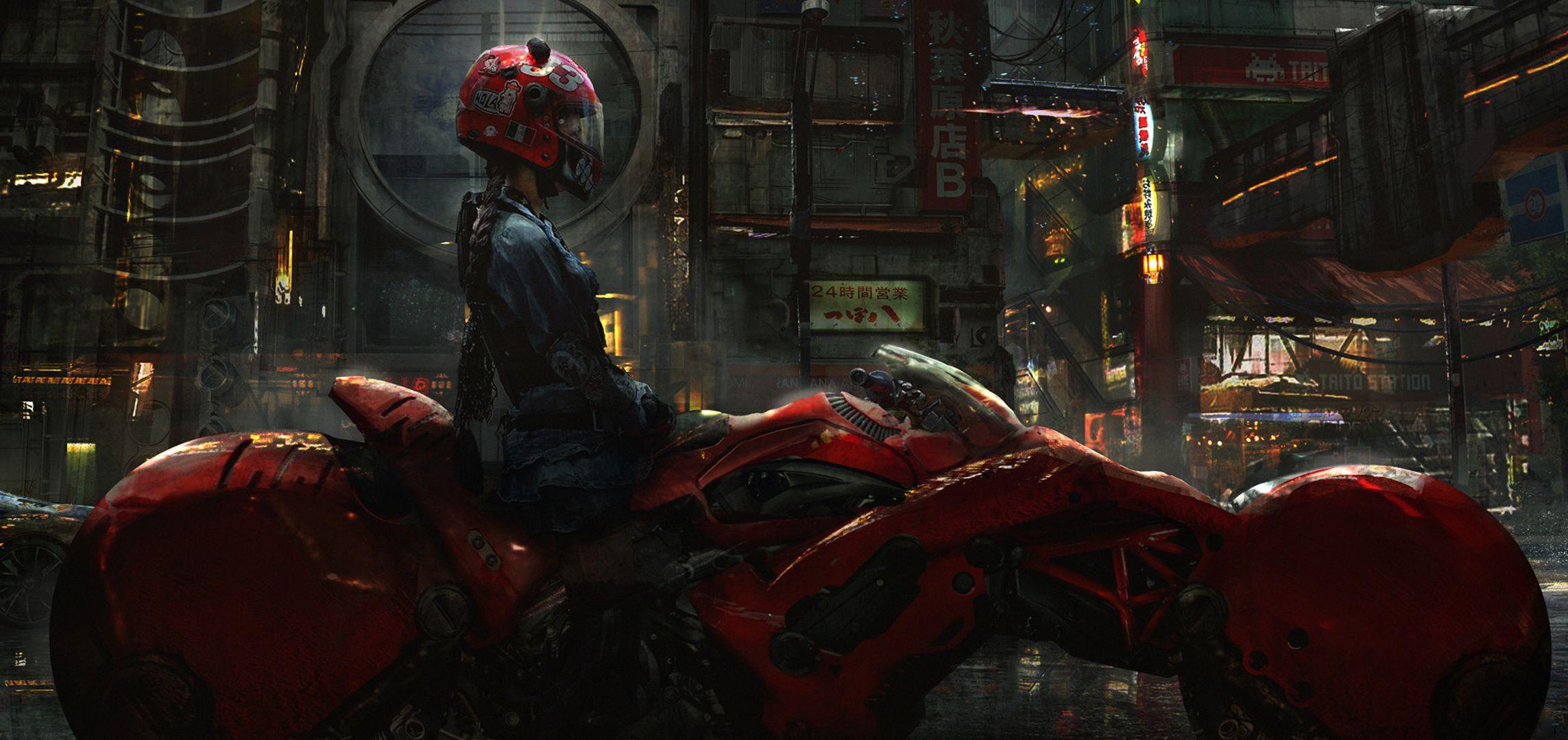 2287x1080 Biker Cyberpunk Girl Scifi 2048x1152 Resolution HD 4k